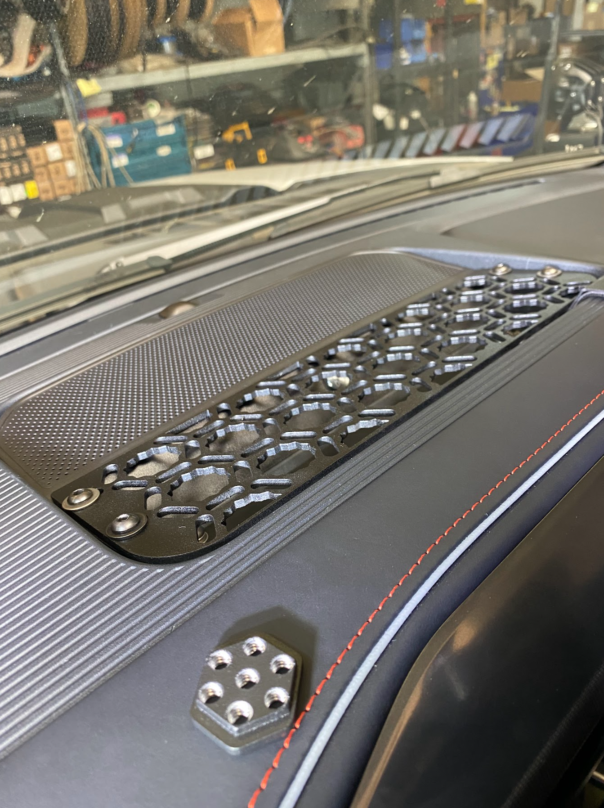 2024 F150 Raptor Center Dash Mount Kit by Adapt-A-Panel showcasing a sleek design for versatile accessory installation.
