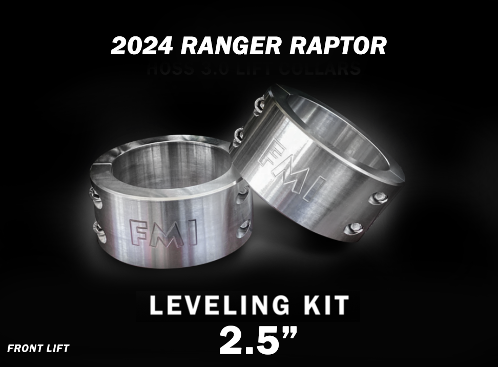 2024 Ranger Raptor Spring Collar Lift Kit featuring 1.5", 2", and 2.5" lift options for enhanced offroad performance.