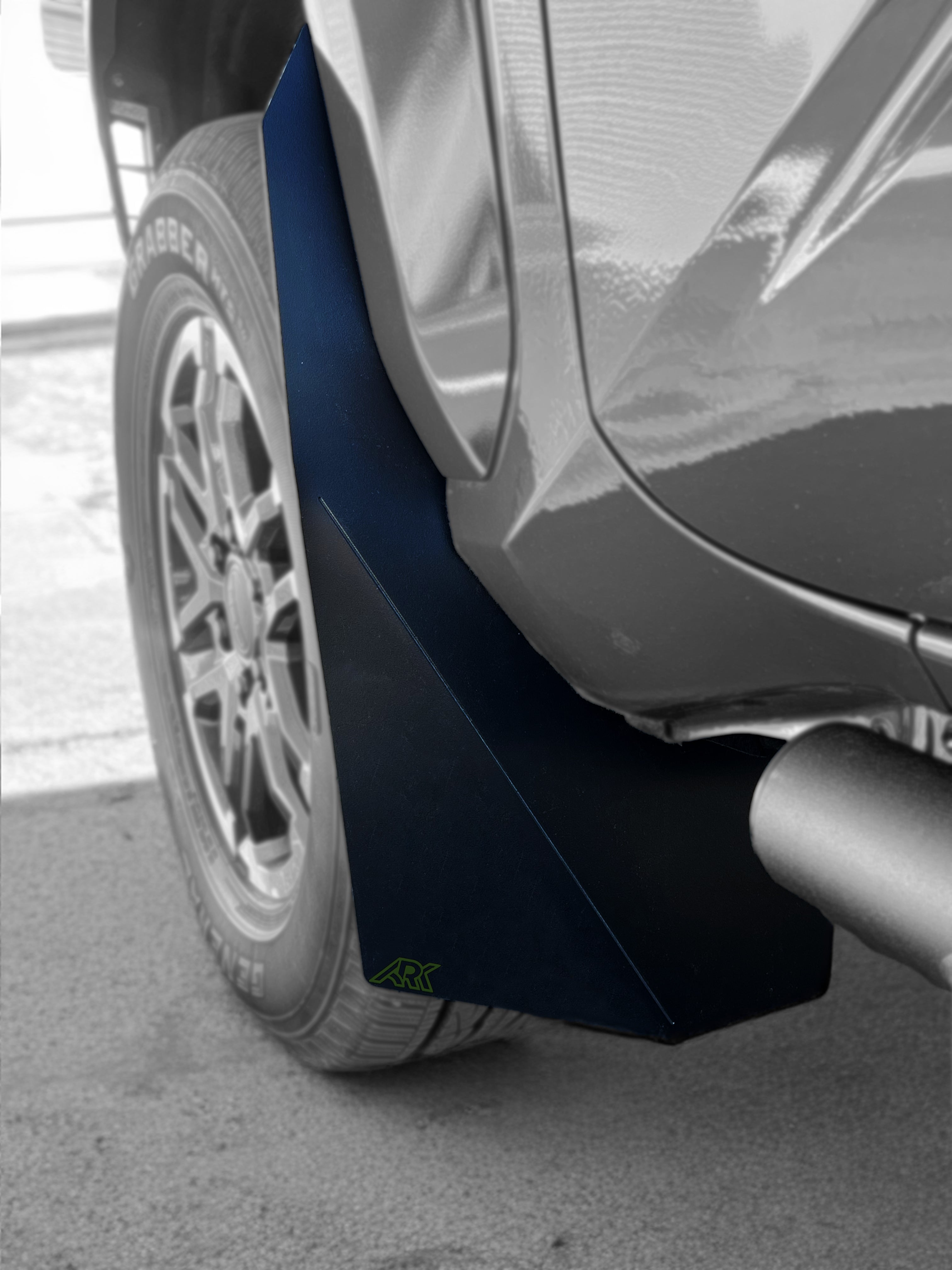 2024+ Toyota Tacoma TriXpoly splash guards and mudflaps designed for enhanced protection and style on off-road adventures.