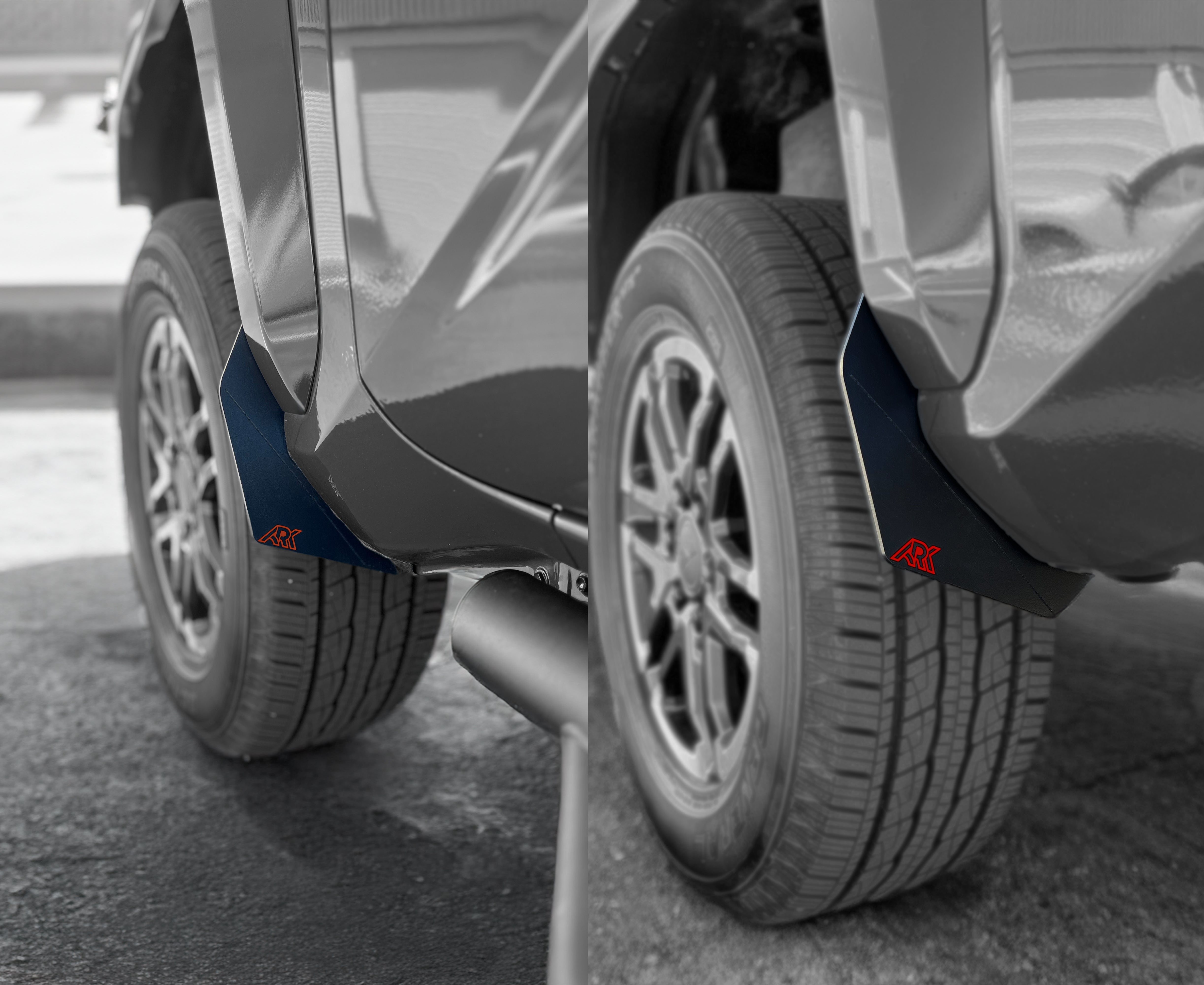 2024+ Toyota Tacoma TriXpoly splash guards and mudflaps, designed for durability and protection against mud and debris.