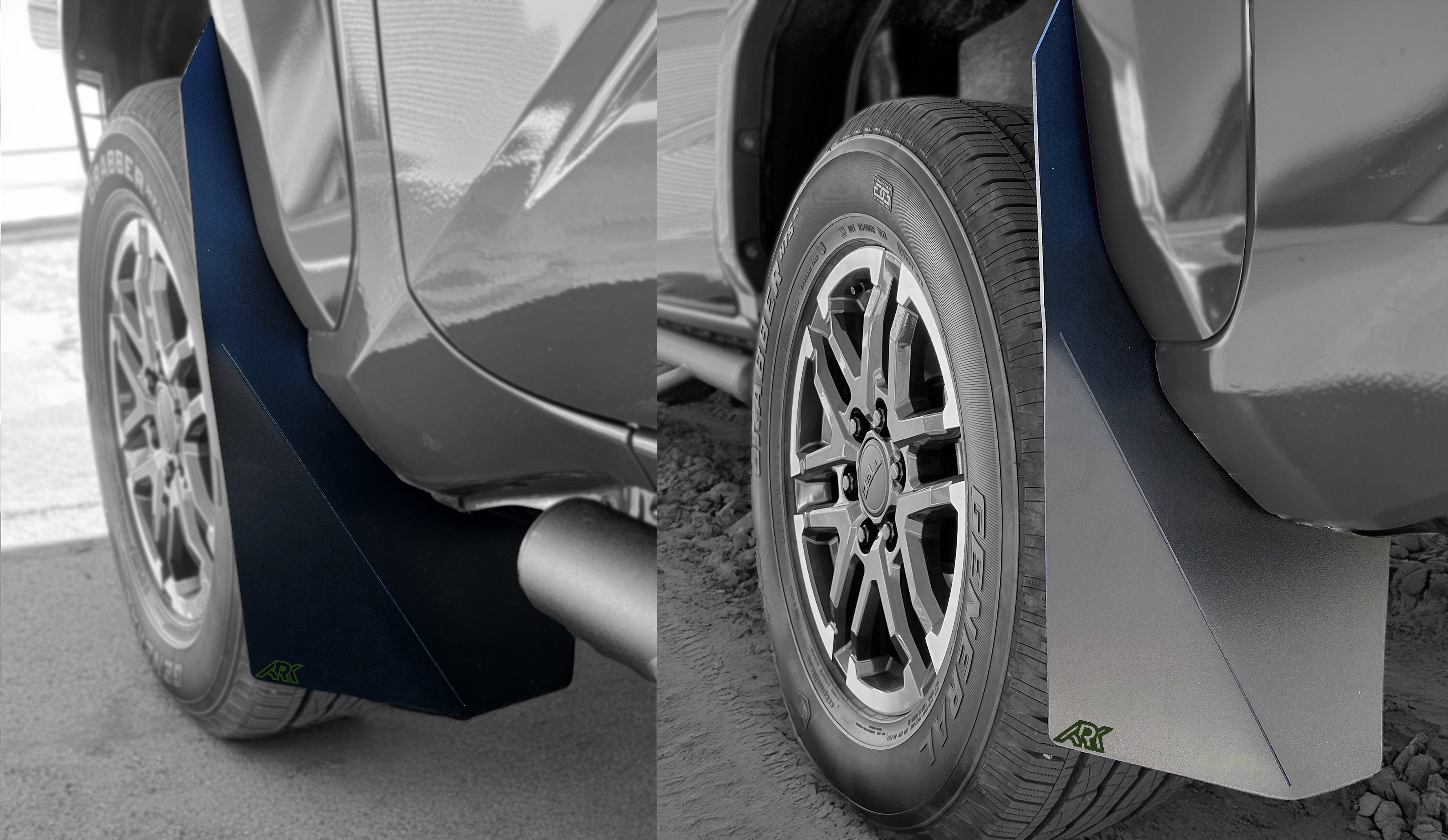 2024+ Toyota Tacoma TriXpoly splash guards and mudflap micros designed for enhanced protection and style.