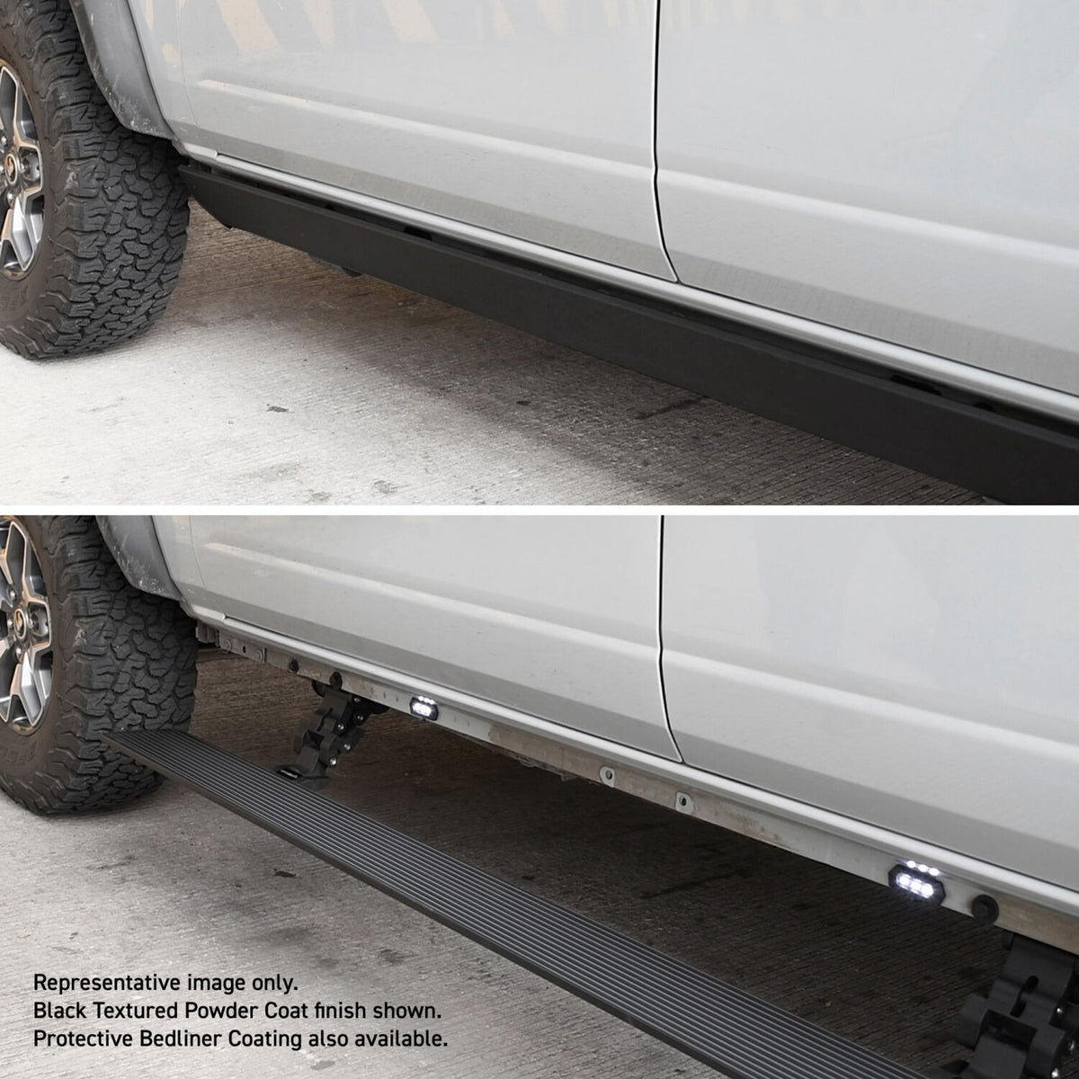RealTruck VoltStep Electric Running Board Kit Protective Bedliner Coating 2009-2014 Ford F-150 Extended Cab Go Rhino