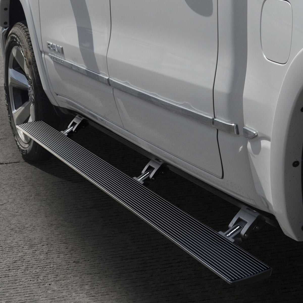 RealTruck VoltStep Electric Running Board 80 Inch Kit Protective Bedliner Coating 2019-2026 Ram 1500 Quad Cab Go Rhino