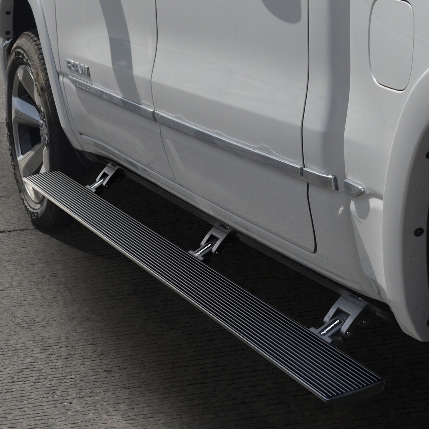 RealTruck VoltStep Electric Running Board Kit Textured Black 2019-2026 Ram 1500 Extended Cab Go Rhino