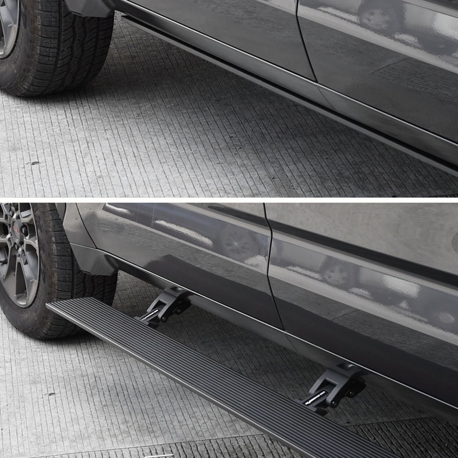 RealTruck VoltStep Electric Running Board Kit Textured Black 2022-2026 Toyota Tundra 4 Door CrewMax Cab Go Rhino