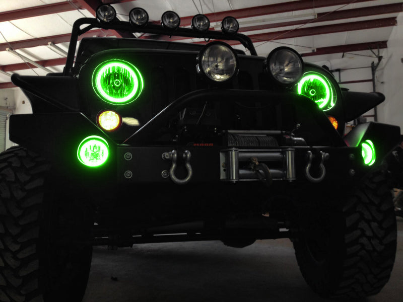 Oracle Jeep Wrangler JK 07-17 LED Waterproof Halo Kit - ColorSHIFT w/o Controller
