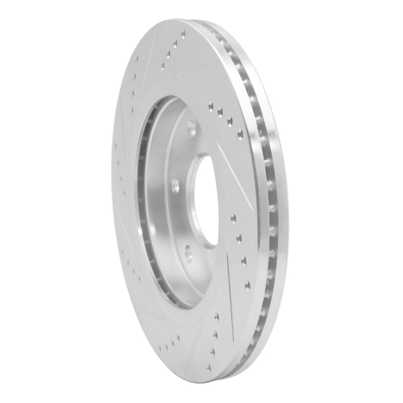 R1 05-07 Infiniti QX56 Front Right Drilled & Slotted Silver Brake Rotor