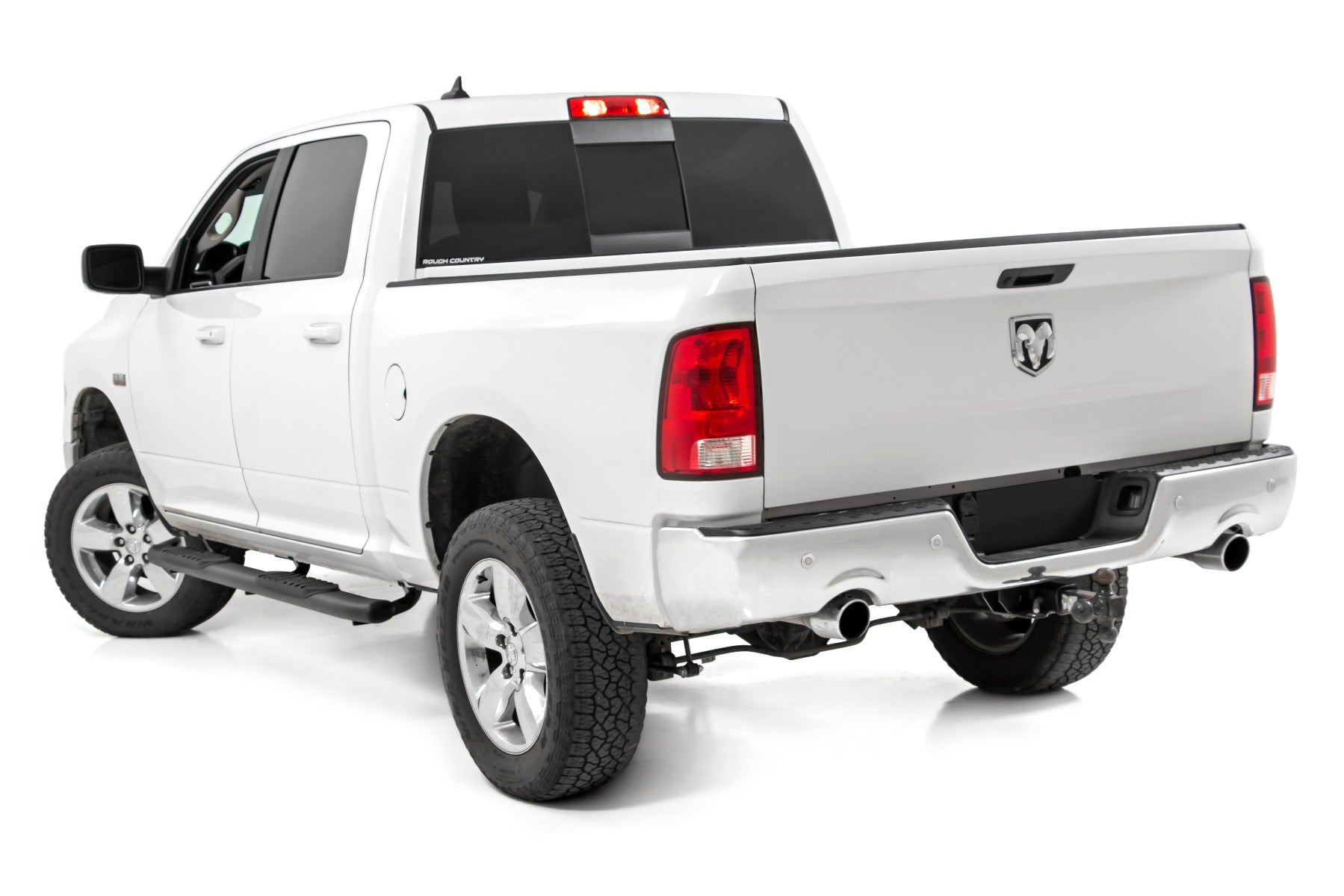 Oval Nerf Step Crew Cab Black Ram 1500/2500/3500 2WD/4WD (2010-2025 & Classic) Rough Country