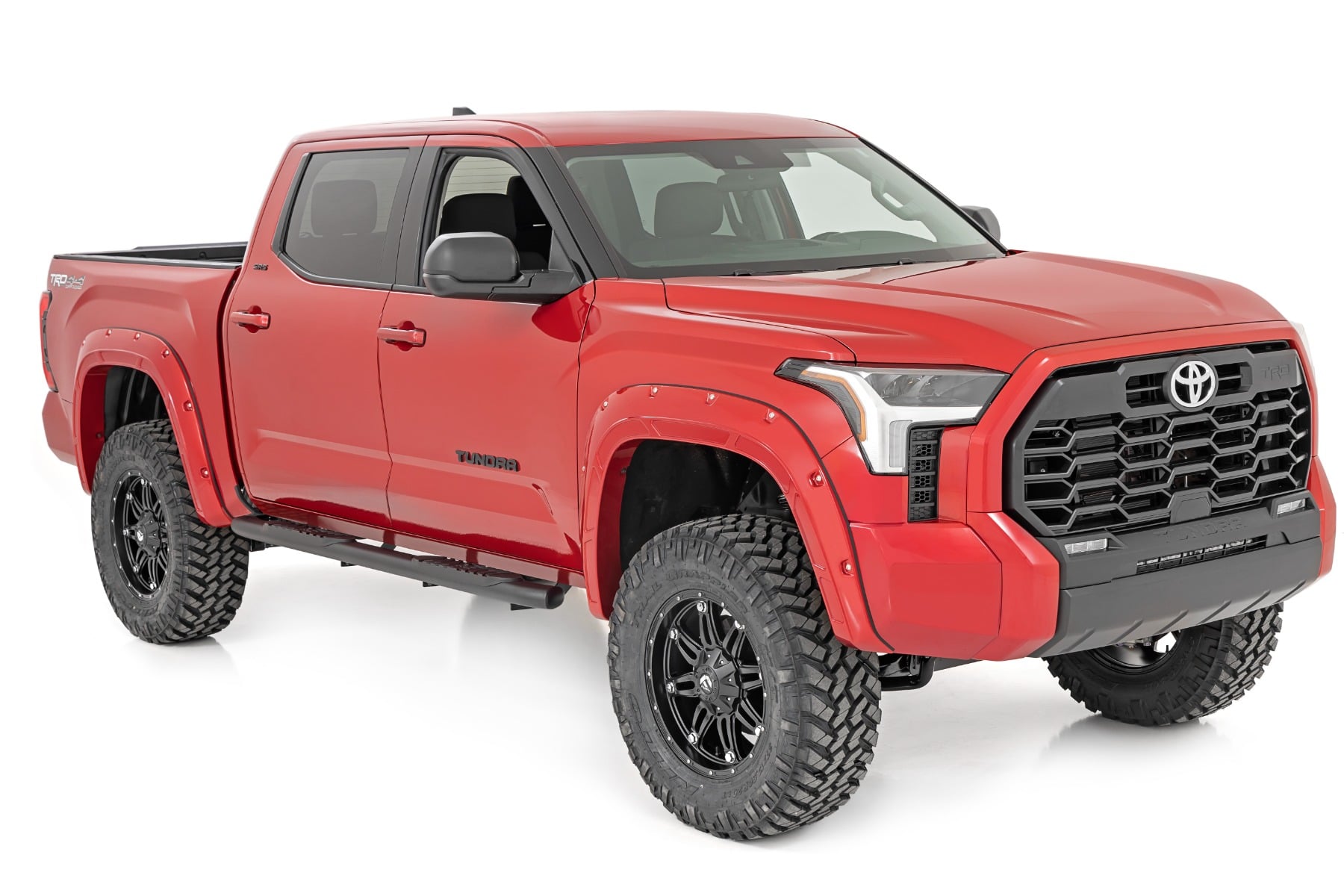 Oval Nerf Steps Crew Cab Black Toyota Tundra 2WD/4WD (2022-2026) Rough Country