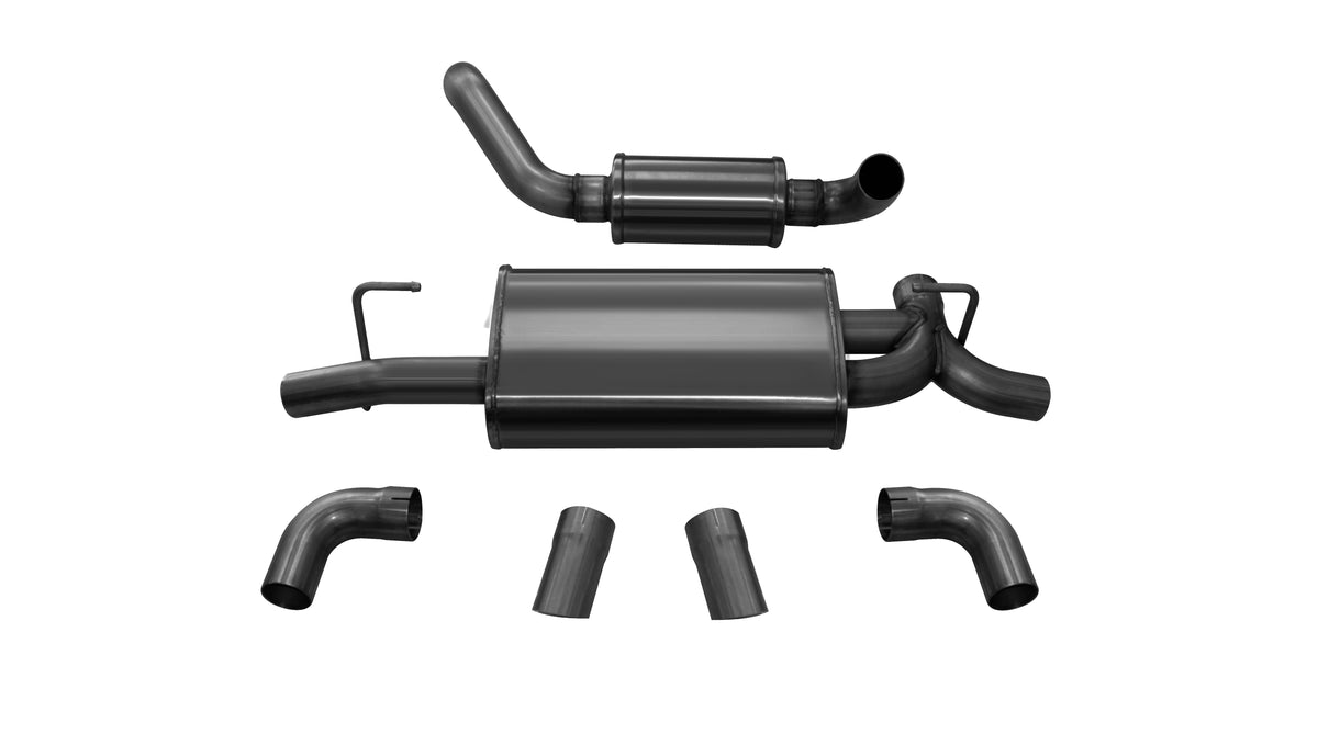 Jeep JL Axle Back Exhaust 2.5 Inch Dual Rear Exit w/Turn Down Outlets 18 Wrangler JL Touring Black db By Corsa