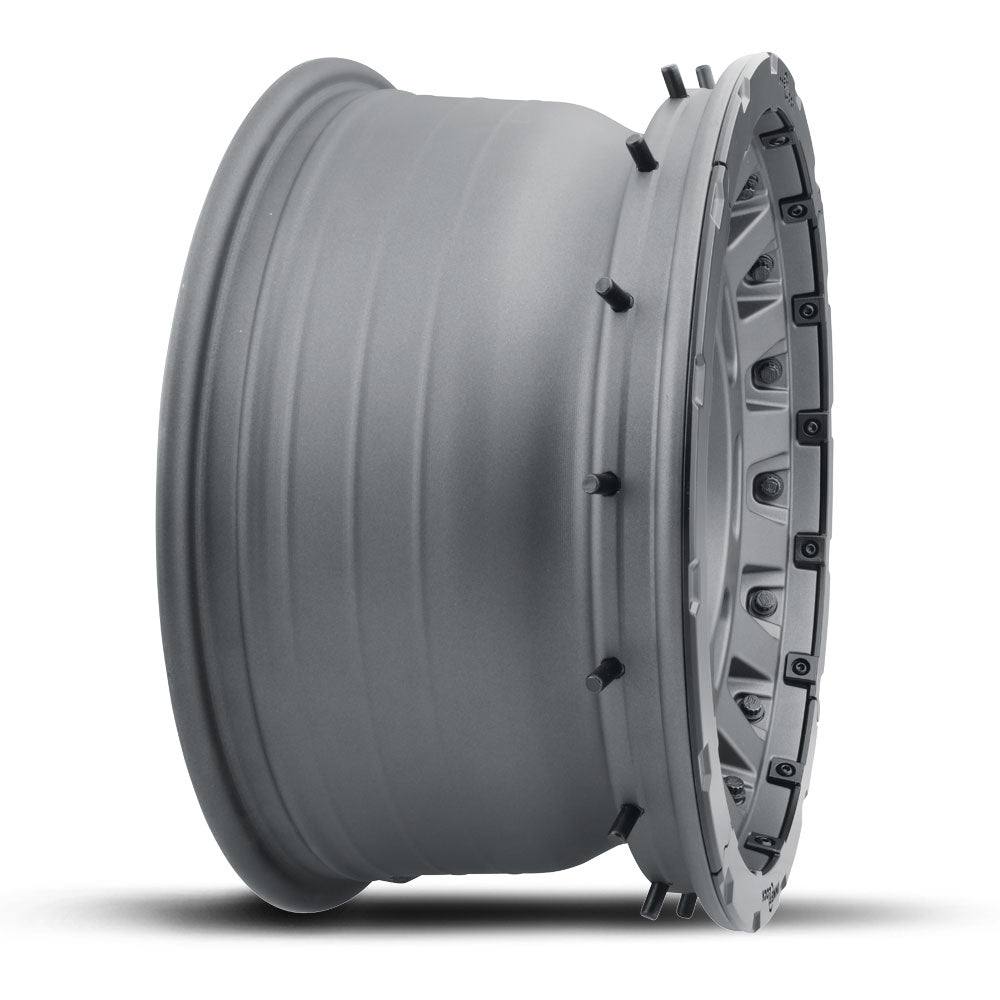 Hammer Pro 17 X 8.5 / 5 X 5 -6MM Offset 4.5 Inch Back Space Charcoal W/ Black Ring, ICON Alloys