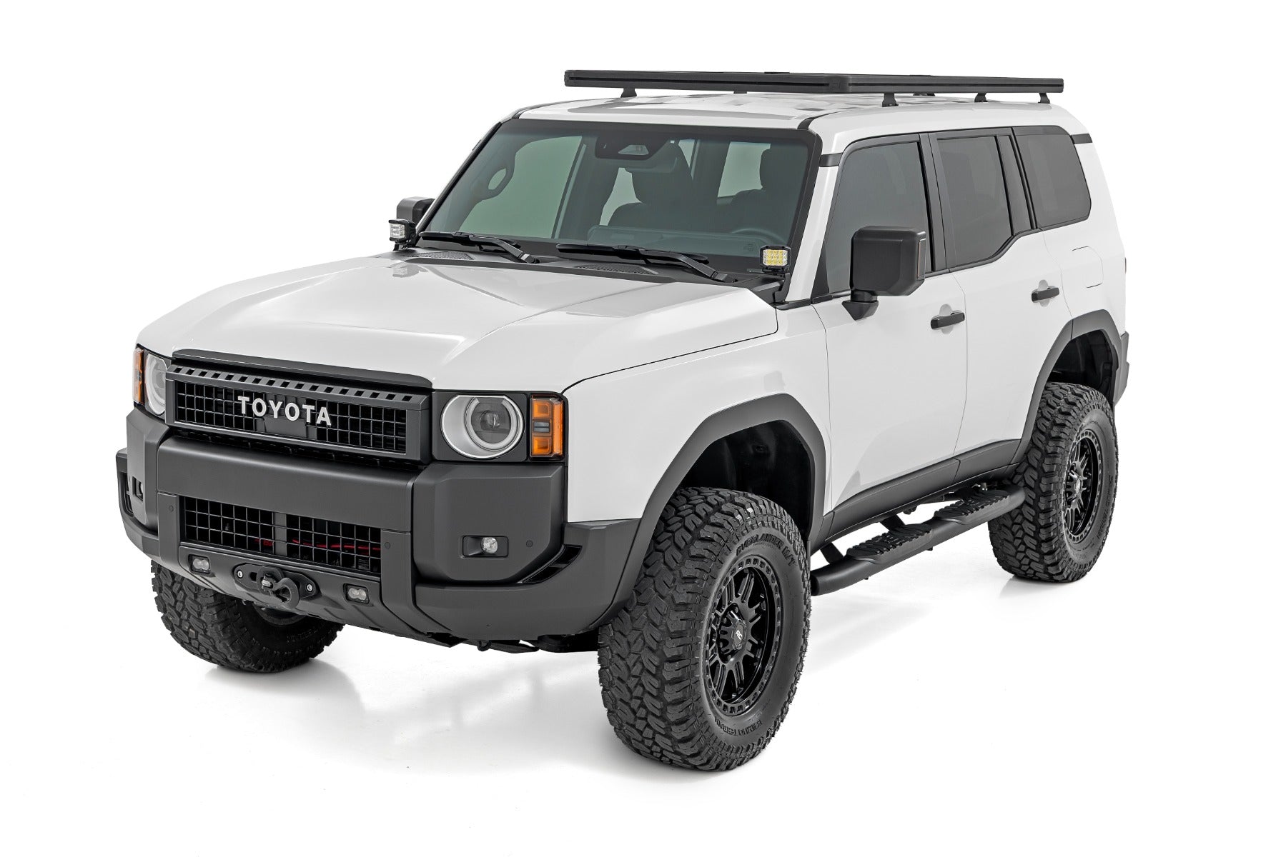 Oval Nerf Steps Black Toyota Land Cruiser 4WD (2024-2026) Rough Country