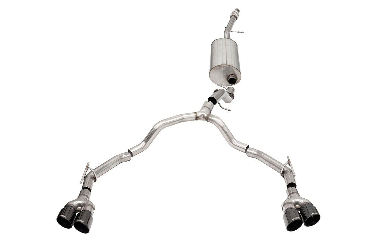 3.0 Inch to 2.75 Inch Dual Rear Exit Cat-Back Exhaust System with Twin 4.0 Inch Black Tips 21-25 Chevrolet Suburban/2021-2025 GMC Yukon XL 134.1 Inch Wheel Base Corsa Performance