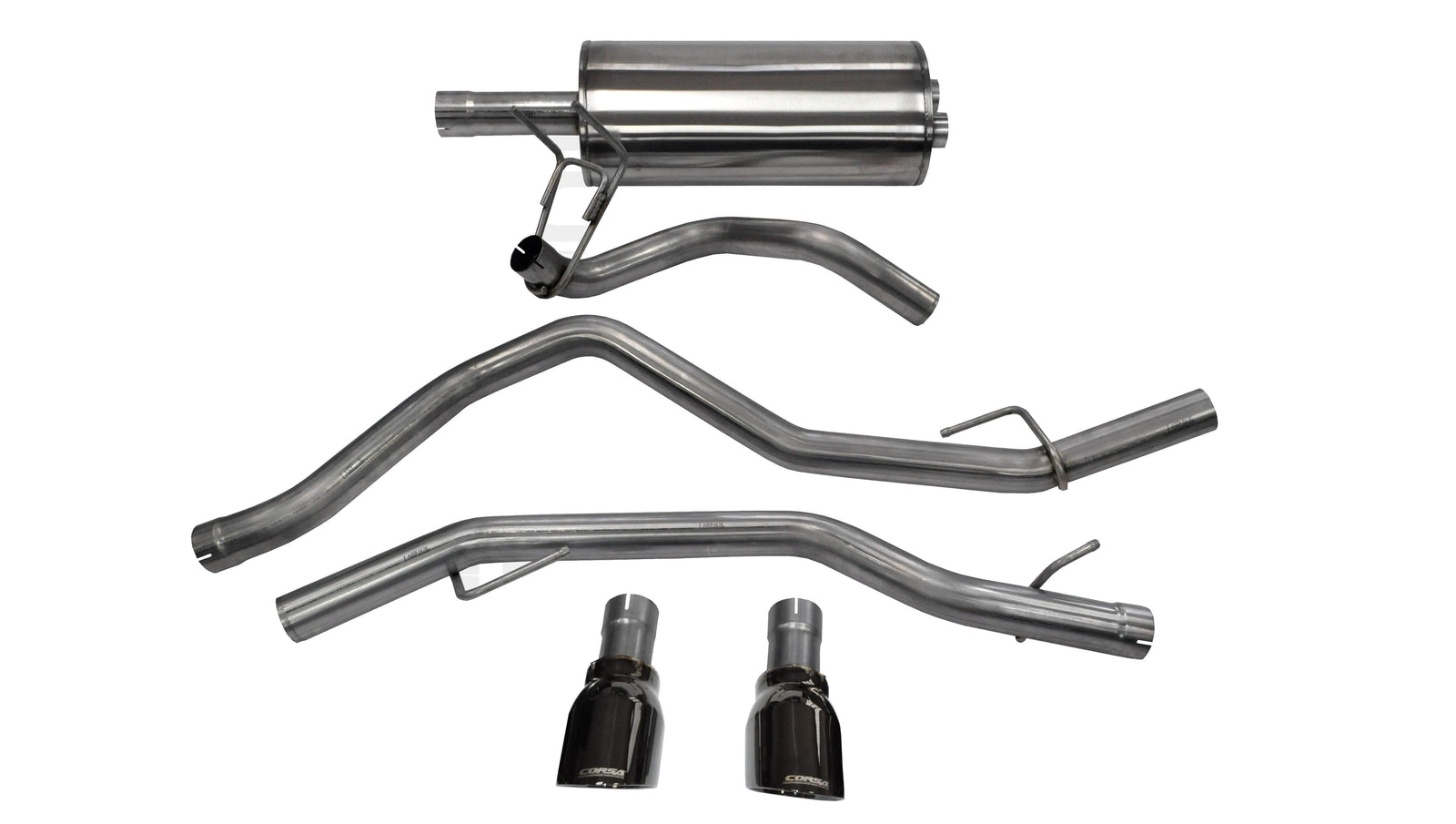3 Inch Cat-Back Exhaust 4 Inch Black Pro-Series Slash Cut Twin Tip 09-23 RAM 1500 140.5 Inch Wheel Base Corsa Performance