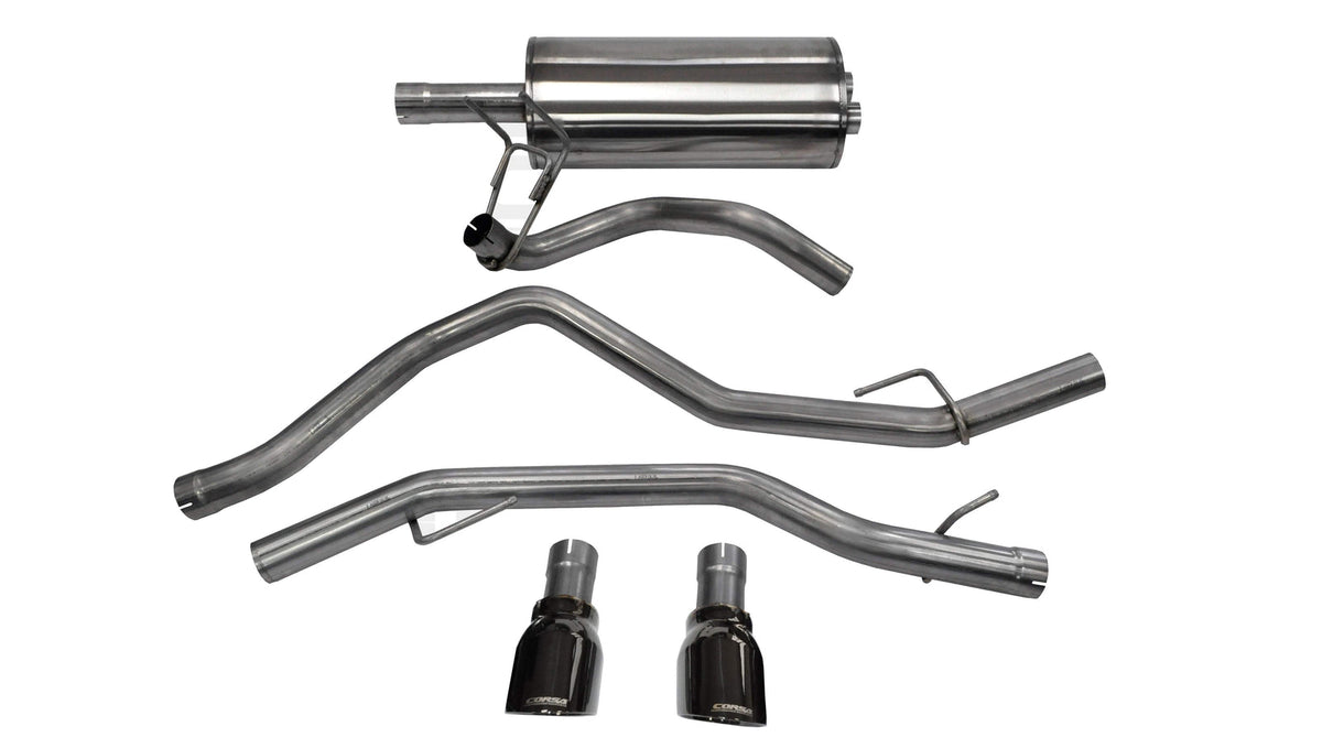 3 Inch Cat-Back Exhaust 4 Inch Black Pro-Series Slash Cut Twin Tip 09-23 RAM 1500 140.5 Inch Wheel Base Corsa Performance