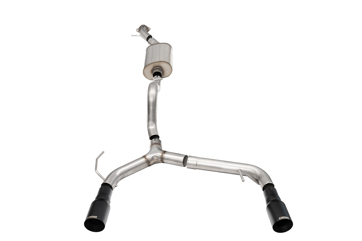 2.75 Inch Cat-Back Single Side Exit Exhaust System with Single 4.0 Inch Straight-Cut Black Powder Coat Tips 21-25 Ford Bronco 2 Door 2.3L Corsa Performance