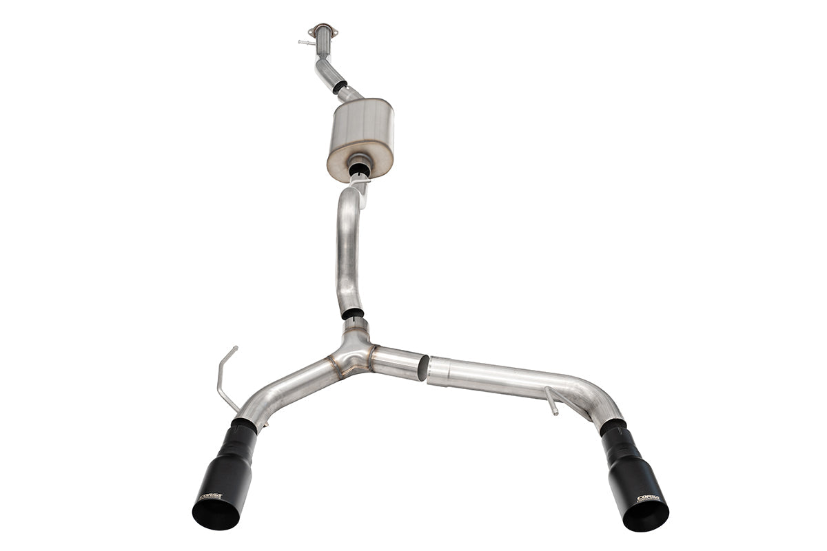 2.75 Inch Cat-Back Single Side Exit Exhaust System with Single 4.0 Inch Straight-Cut Black Powder Coat Tips 21-25 Ford Bronco 4 Door 2.3L Corsa Performance