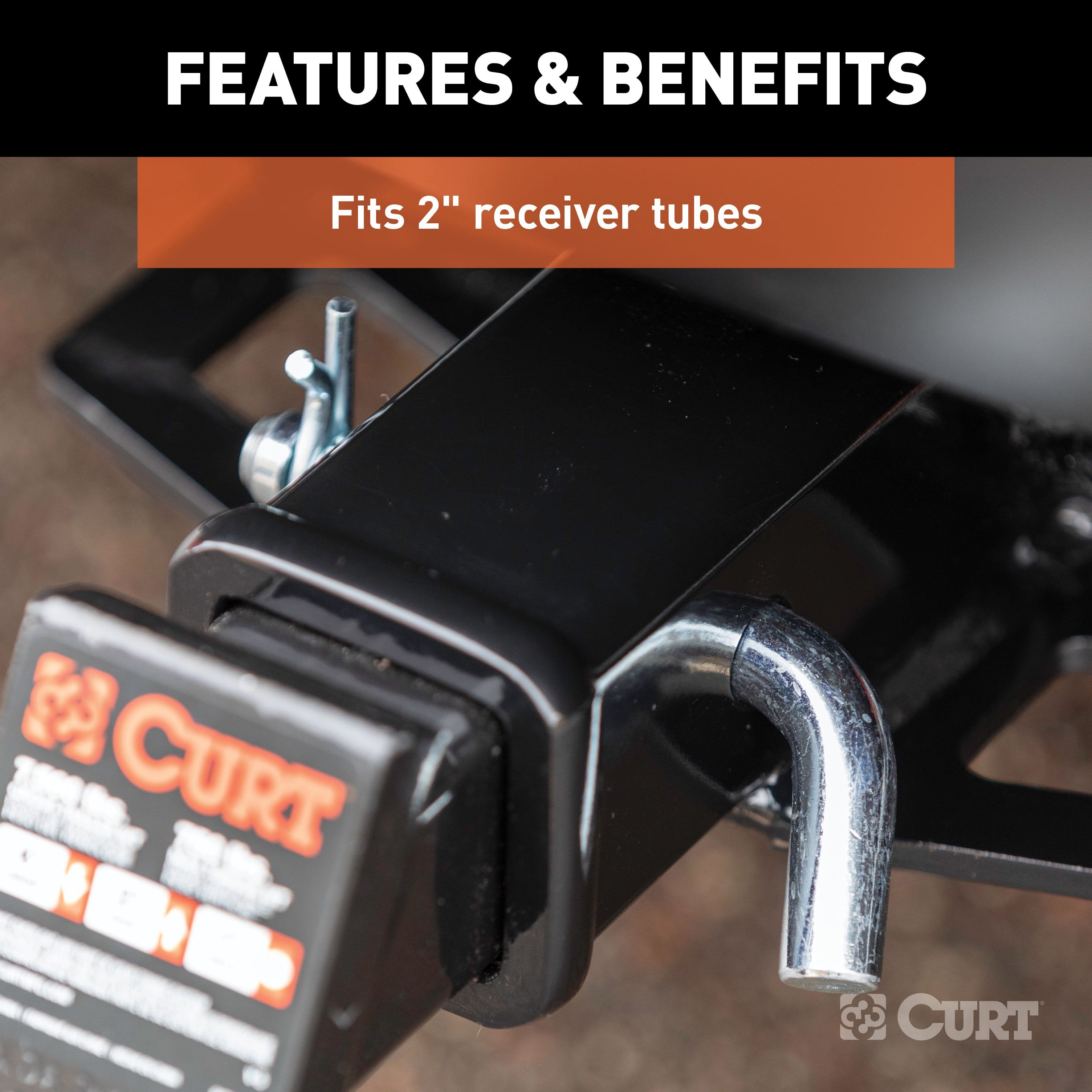 CURT Trailer Hitch Pin & Clip with Grooved Head, 5/8-Inch Diameter, Fits 2-Inch Receiver Model 21504