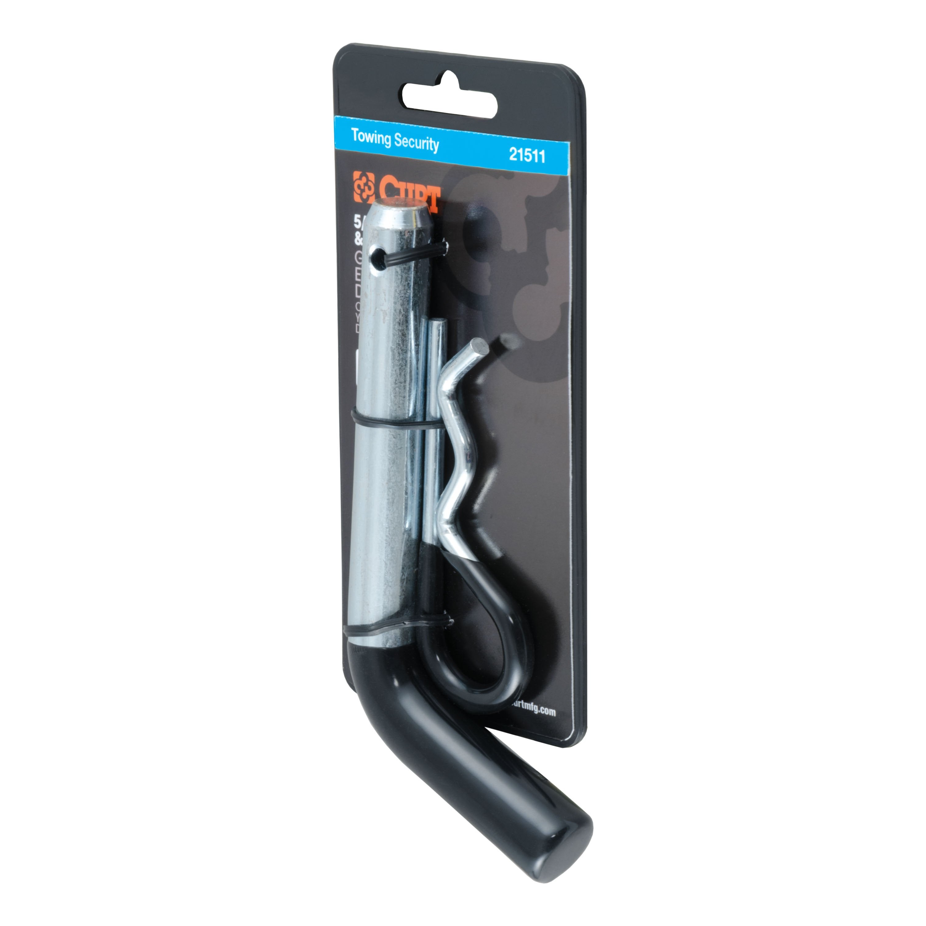 CURT Trailer Hitch Pin & Clip with Vinyl-Coated Grip, 5/8-Inch Diameter, Fits 2-Inch Receiver Model 21511