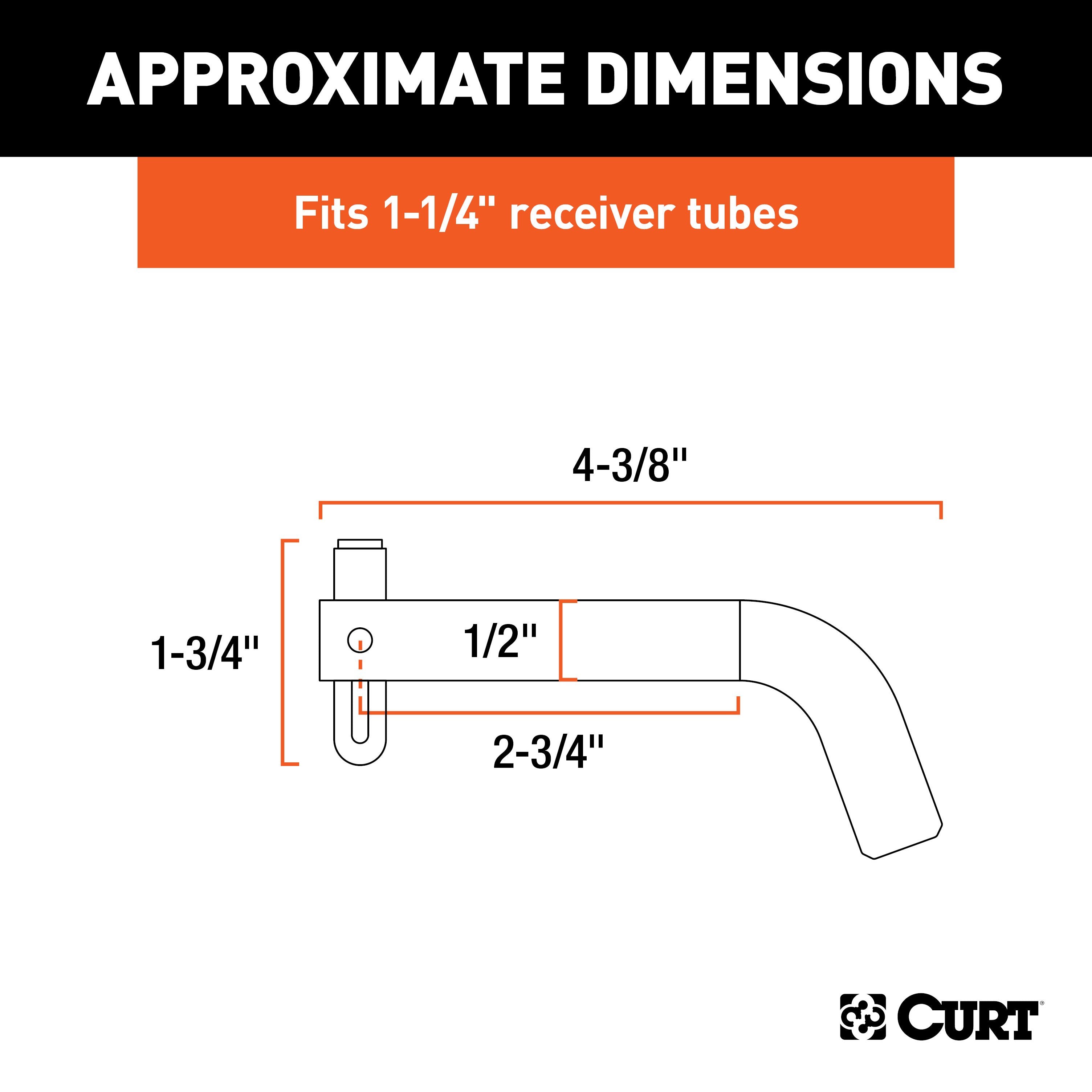 CURT Swivel Trailer Hitch Pin, 1/2-Inch Diameter, Fits 1-1/4-Inch Receiver Model 21541