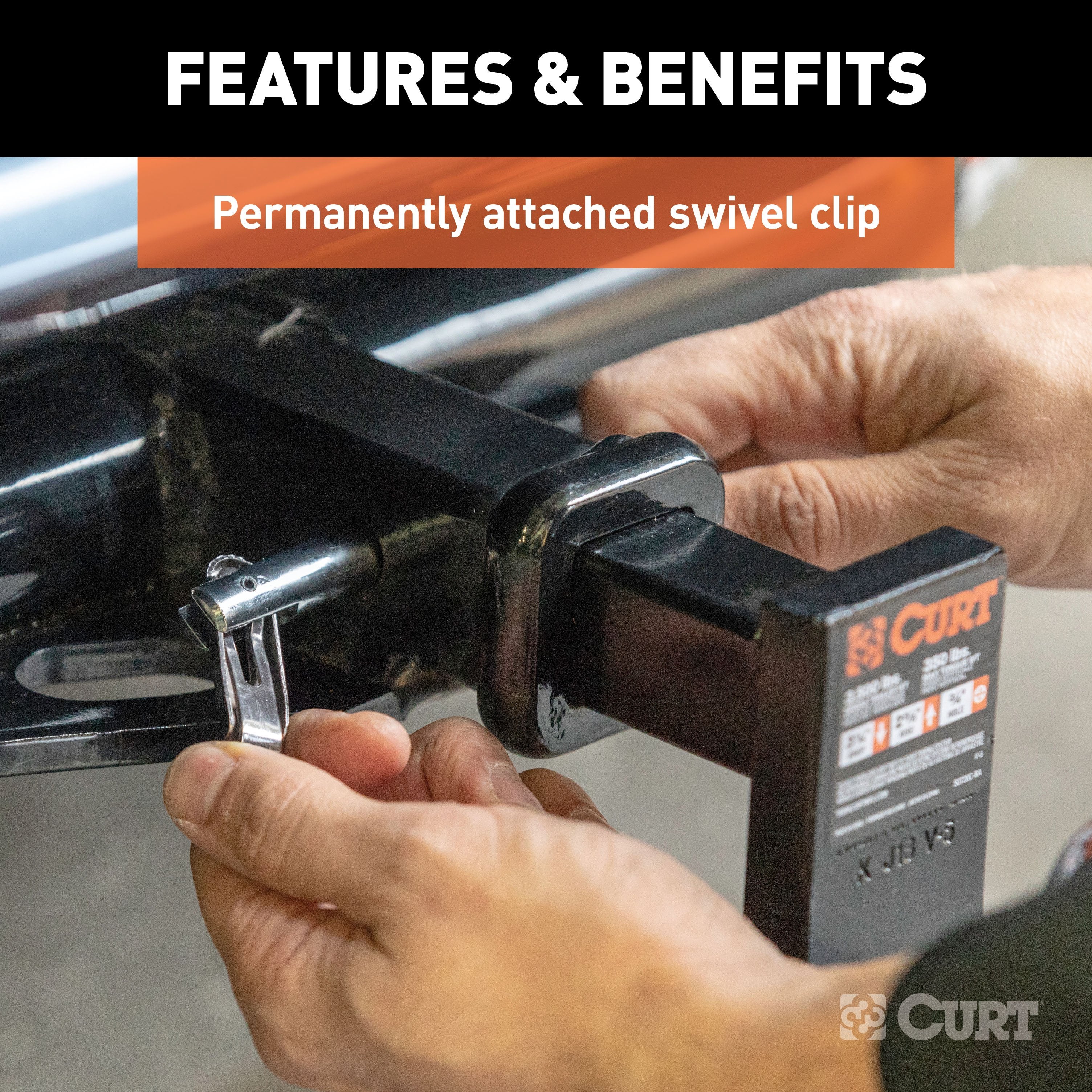CURT Swivel Trailer Hitch Pin, 1/2-Inch Diameter, Fits 1-1/4-Inch Receiver Model 21541