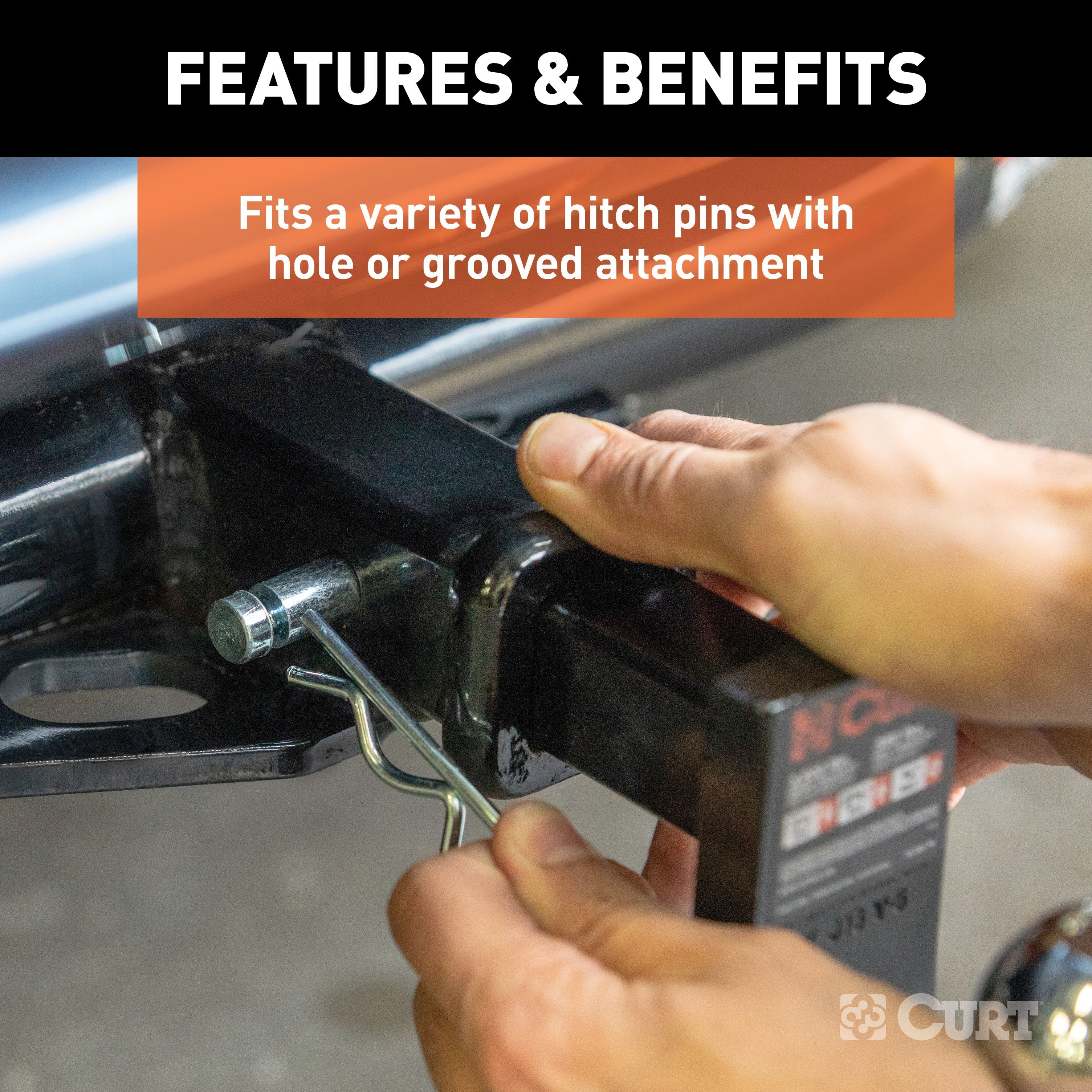 CURT Trailer Hitch Clips for 1/2 or 5/8-Inch Pins, 3-Pack Model 21602