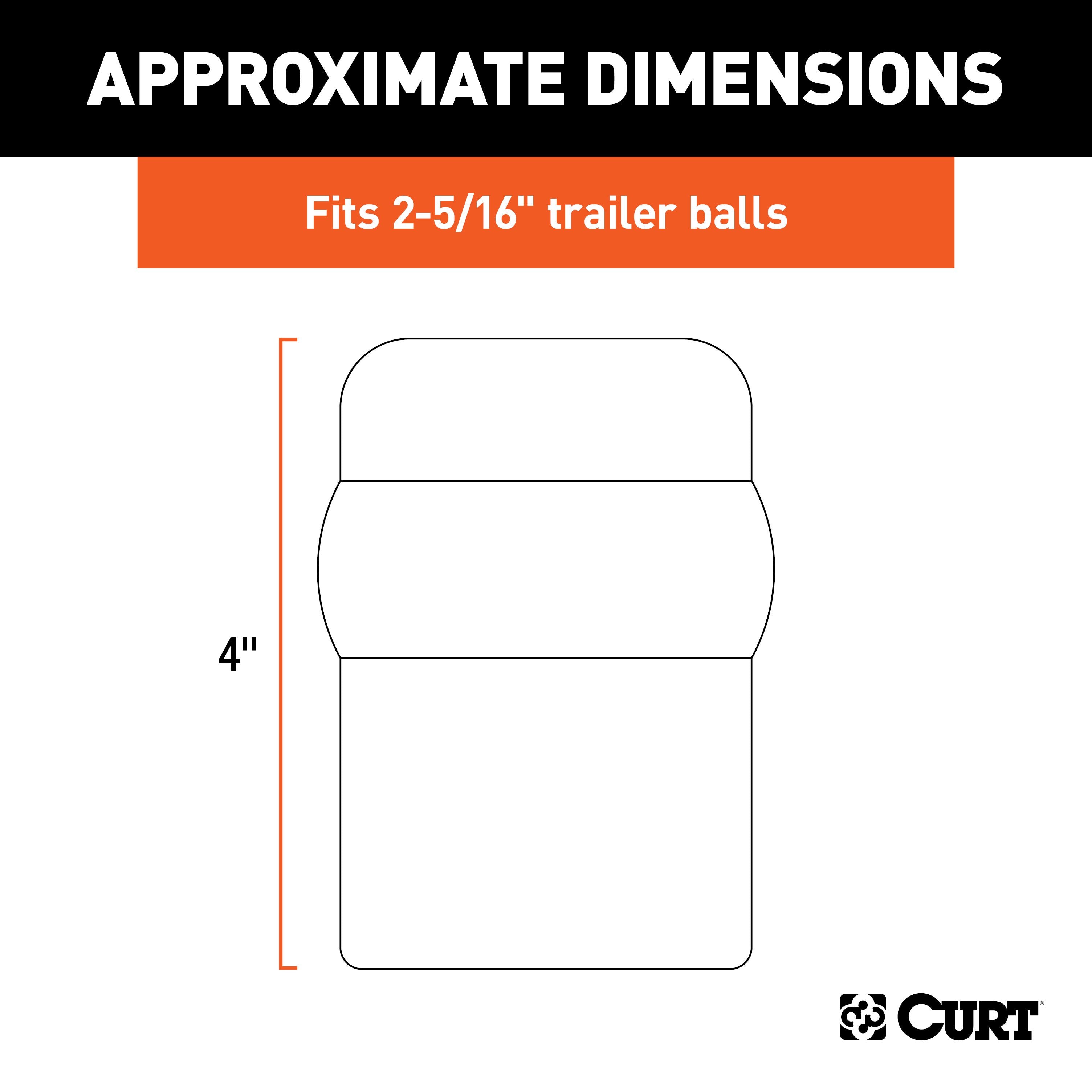 CURT Black Rubber Trailer Hitch Ball Cover, 2-5/16-Inch Diameter Model 21811