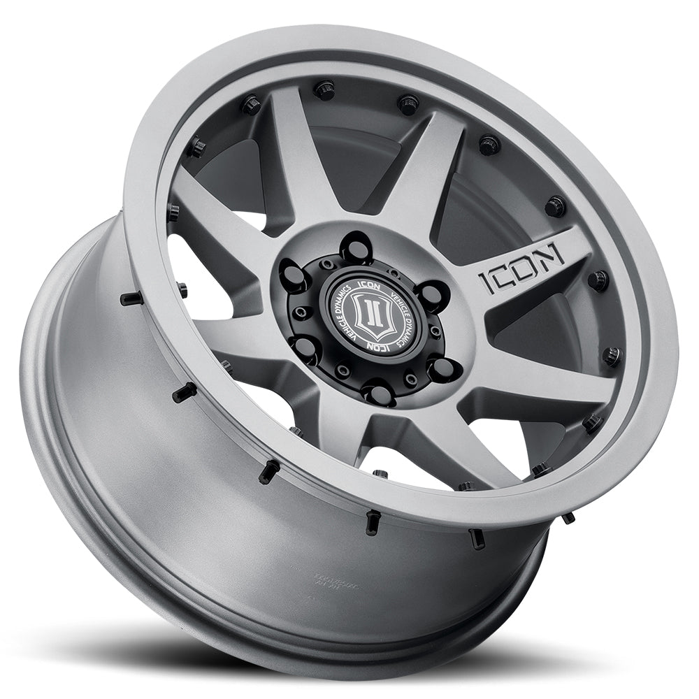 Rebound Pro 17 X 8.5 / 5X5 / -6MM / 4.5 Inch Back Space Titanium, ICON Alloys