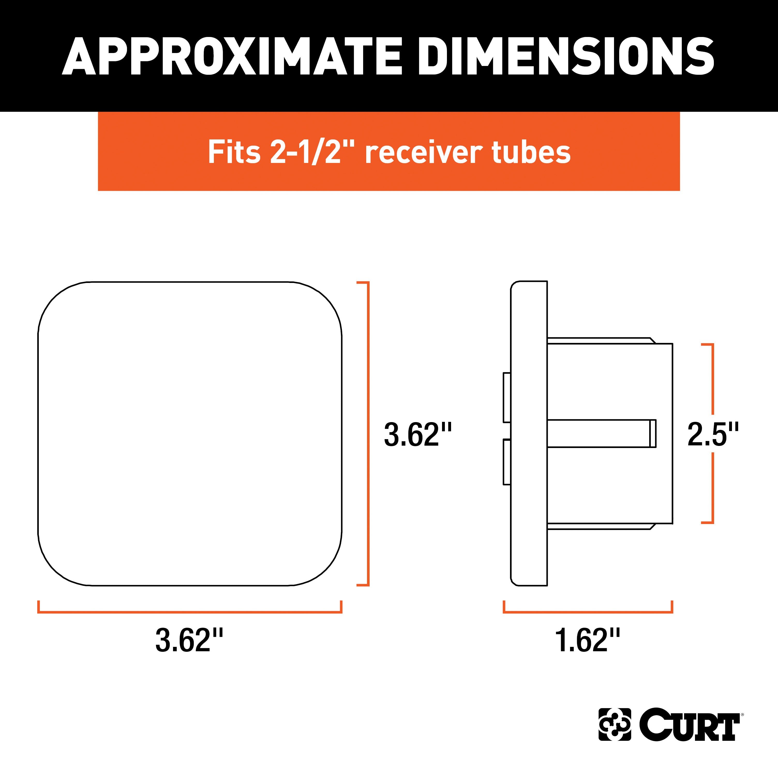 CURT Rubber Trailer Hitch Cover, Fits 2-1/2-Inch Receiver Model 22277