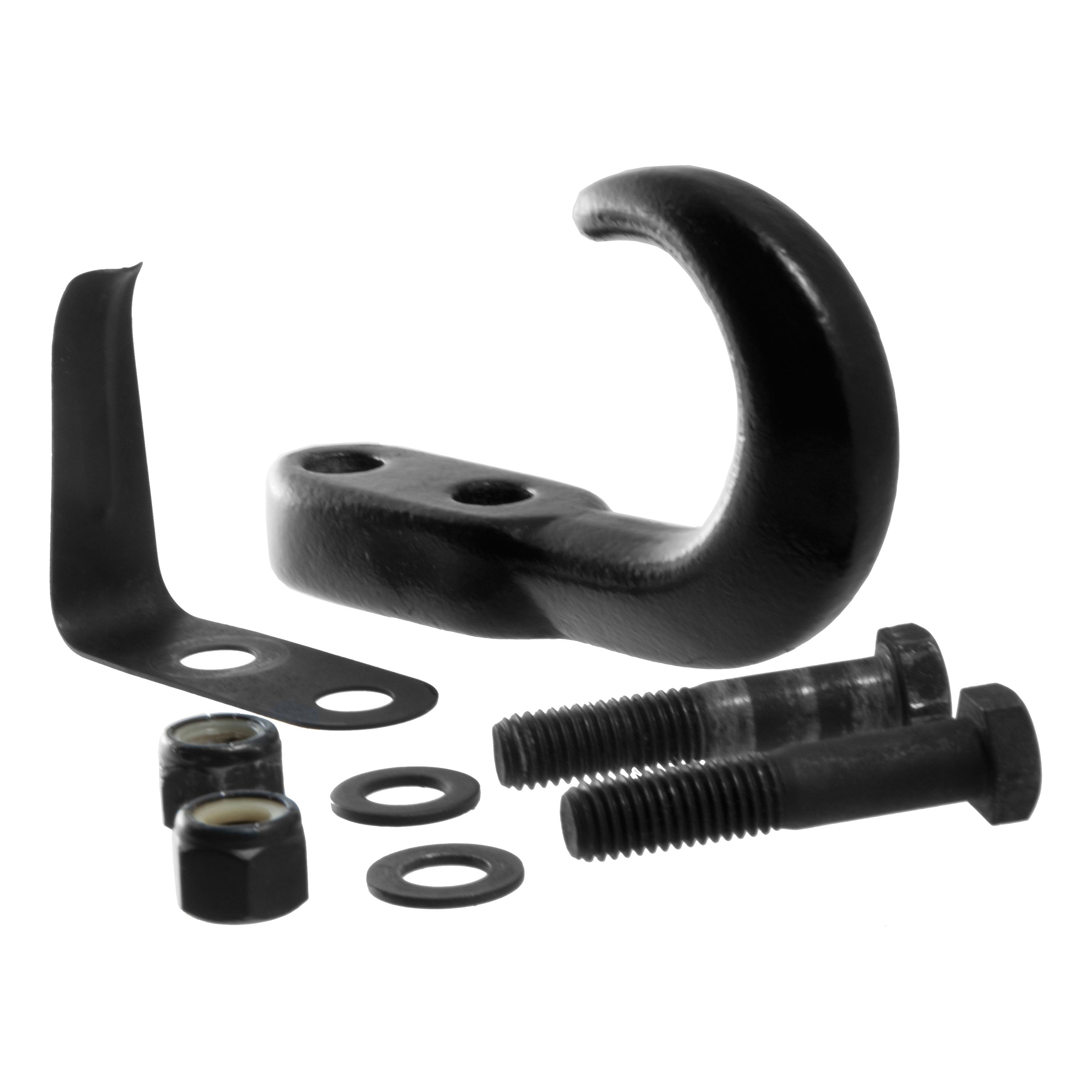 CURT Bolt-On Black Steel Tow Hook with Spring Clip, 10,000 lbs Capacity Model 22411