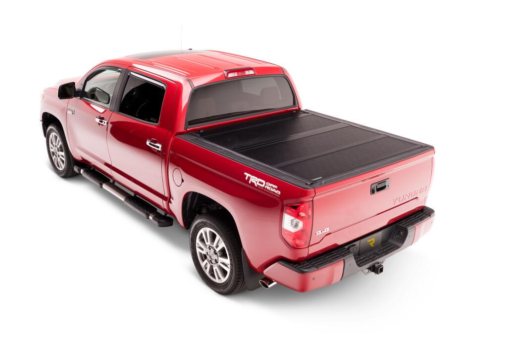 BAKFlip G2 Hard Folding Truck Bed Cover Rail Mounts Near Top of Bed Rail Rails Can Be Lowered Using Drop Down Brackets 2022-2026 Toyota Tundra with or without Deck Rail System without Trail Special Edition Storage Boxes BAK