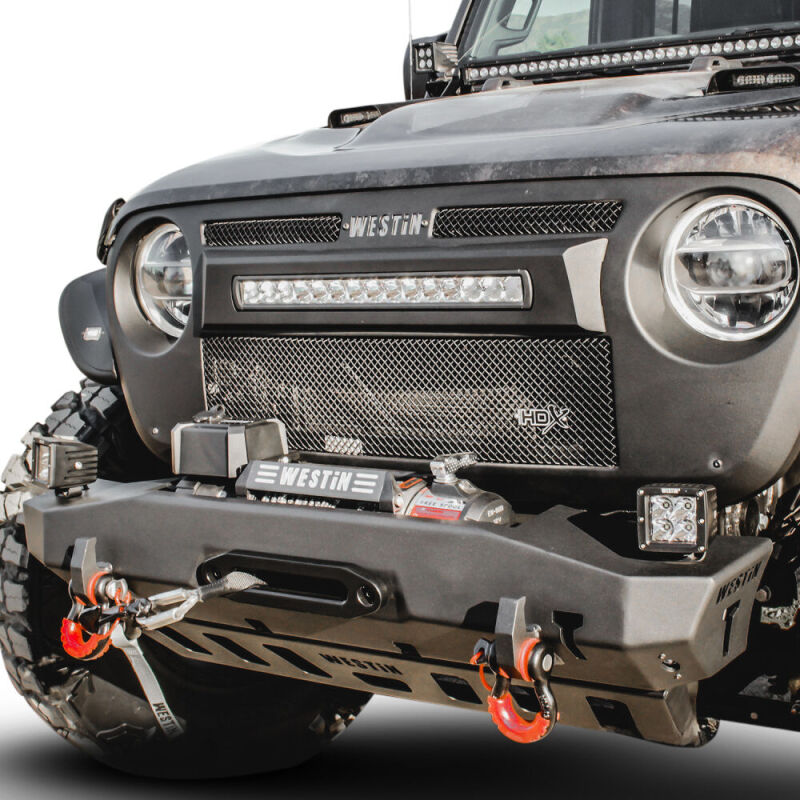 Westin 18-22 Jeep Wrangler JL / 20-22 Gladiator WJ2 Stubby Front Bumper - Tex. Blk
