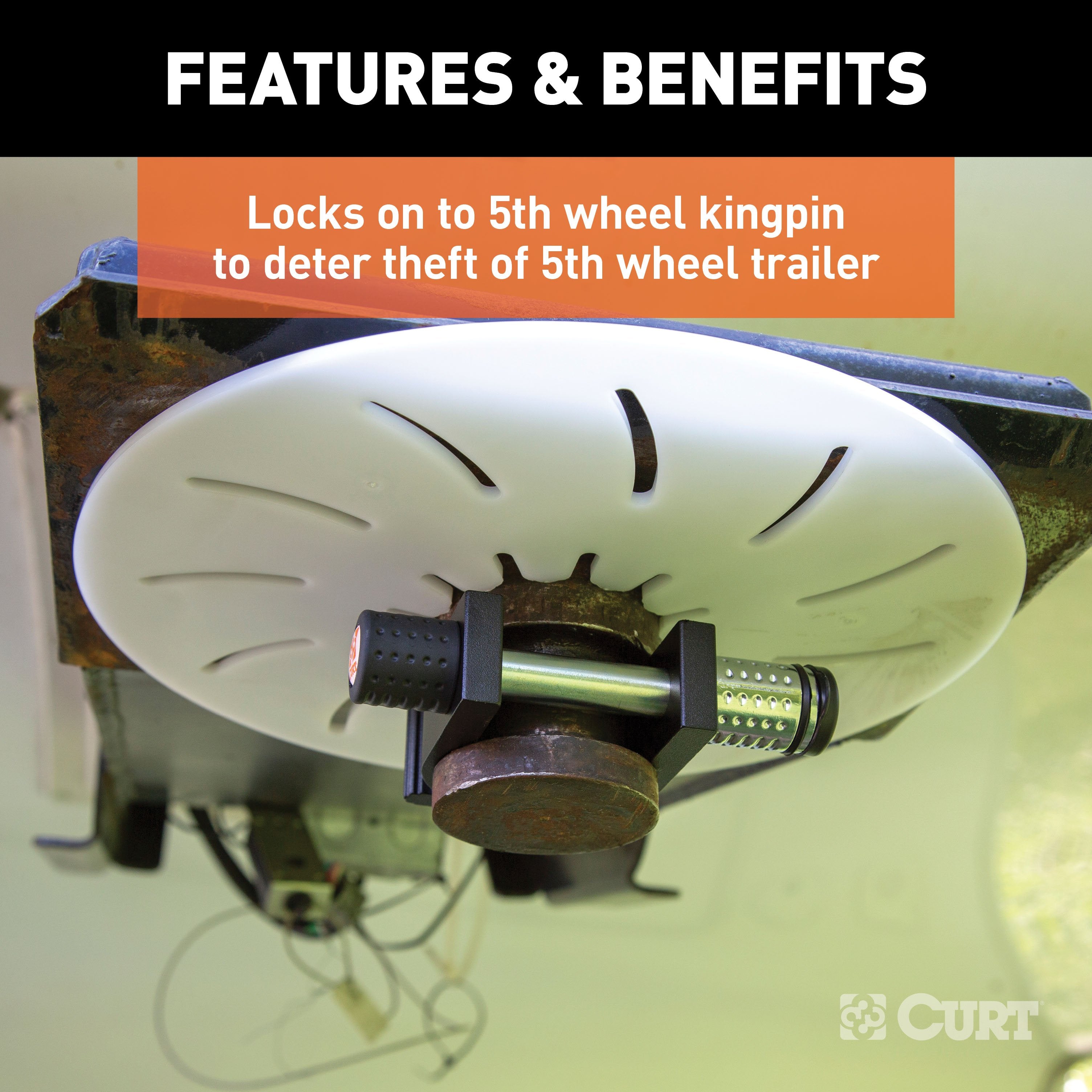 CURT 5th Wheel Trailer Lock for 2-Inch King Pin Model 23255