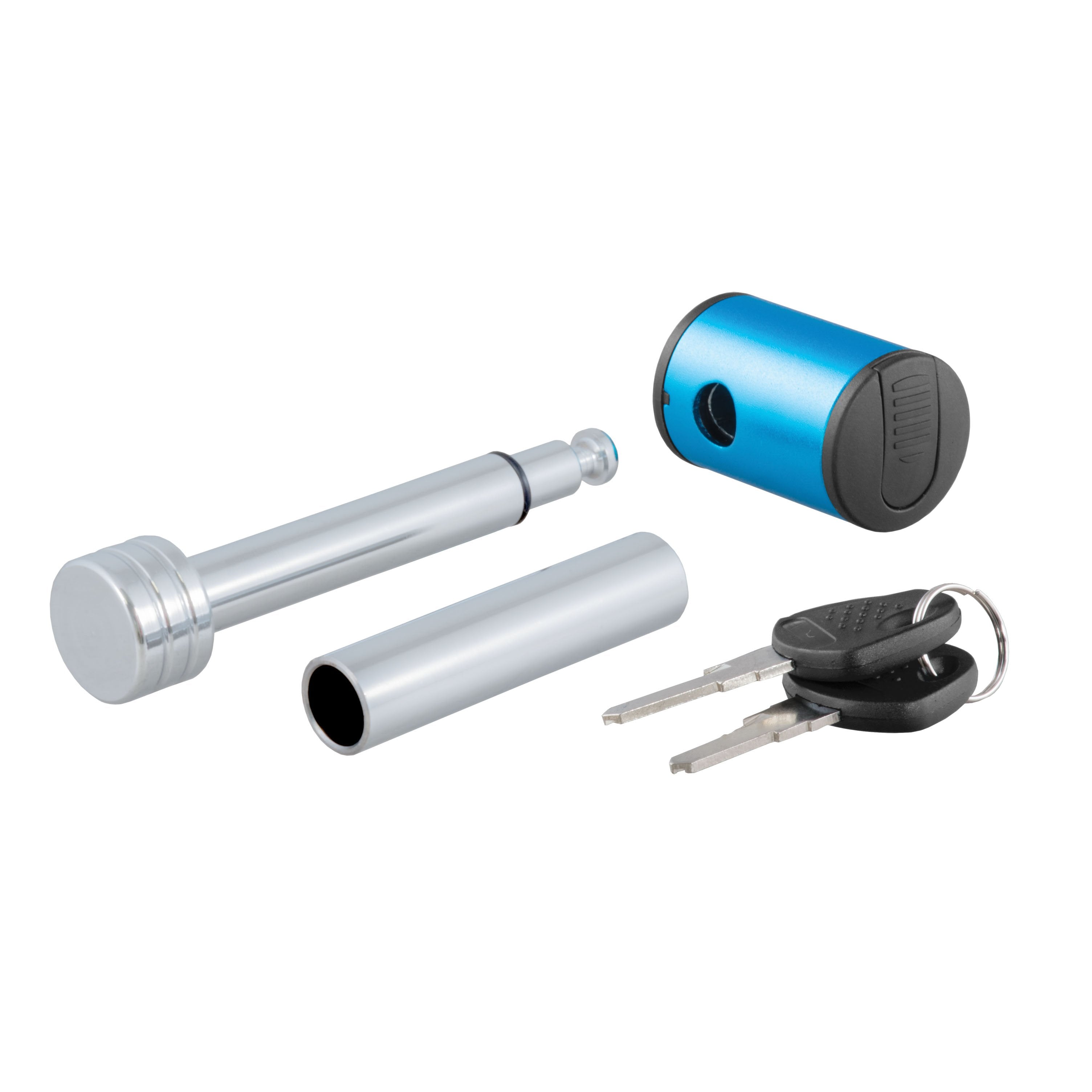 CURT Right-Angle Trailer Hitch Lock, 1/2-Inch Pin Diameter, 5/8-Inch Adapter, Fits 1-1/4 or 2-Inch Receiver Model 23506