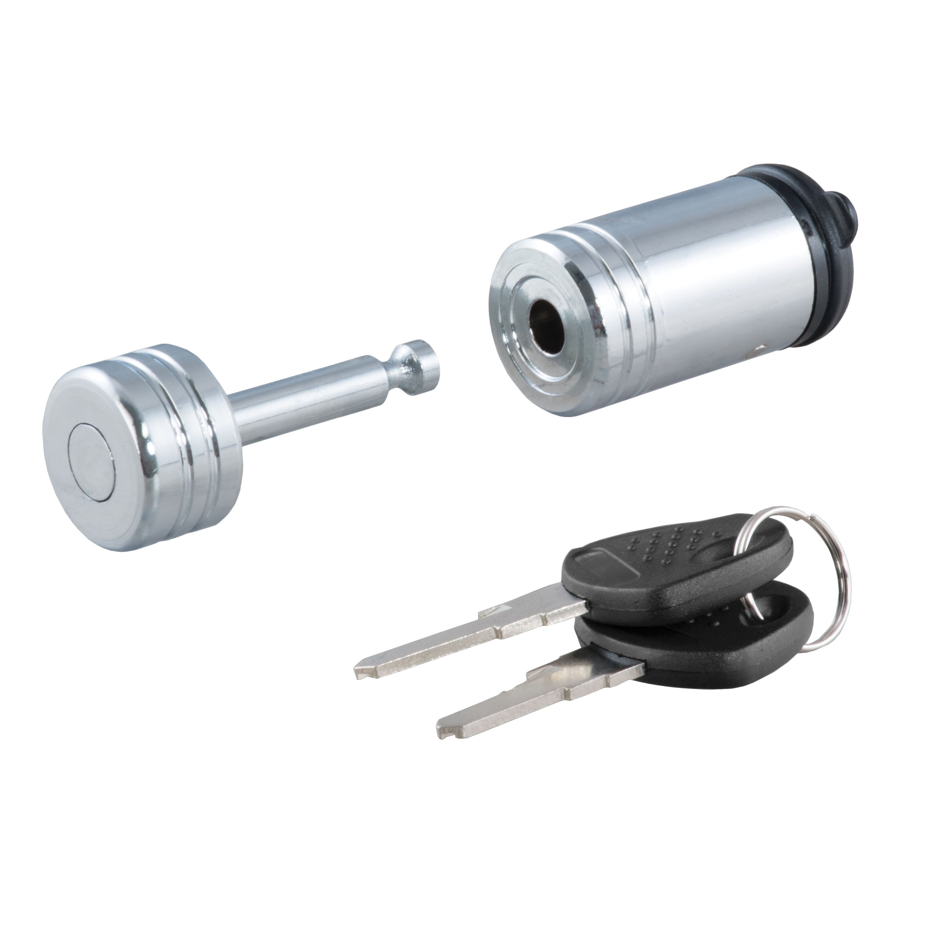CURT Chrome Trailer Tongue Coupler Lock, 1/4-Inch Pin Diameter, Up to 7/8-Inch Span Model 23520