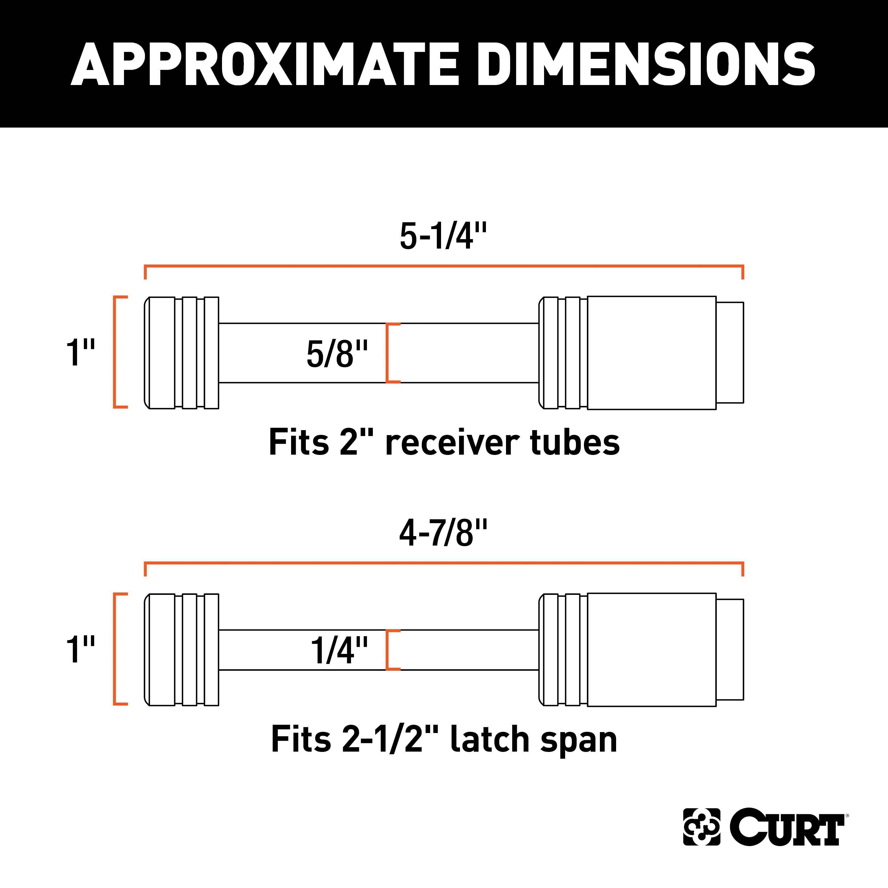 CURT Trailer Lock Set for 2-Inch Receiver, 2-1/2-Inch Coupler Latch Span Model 23527