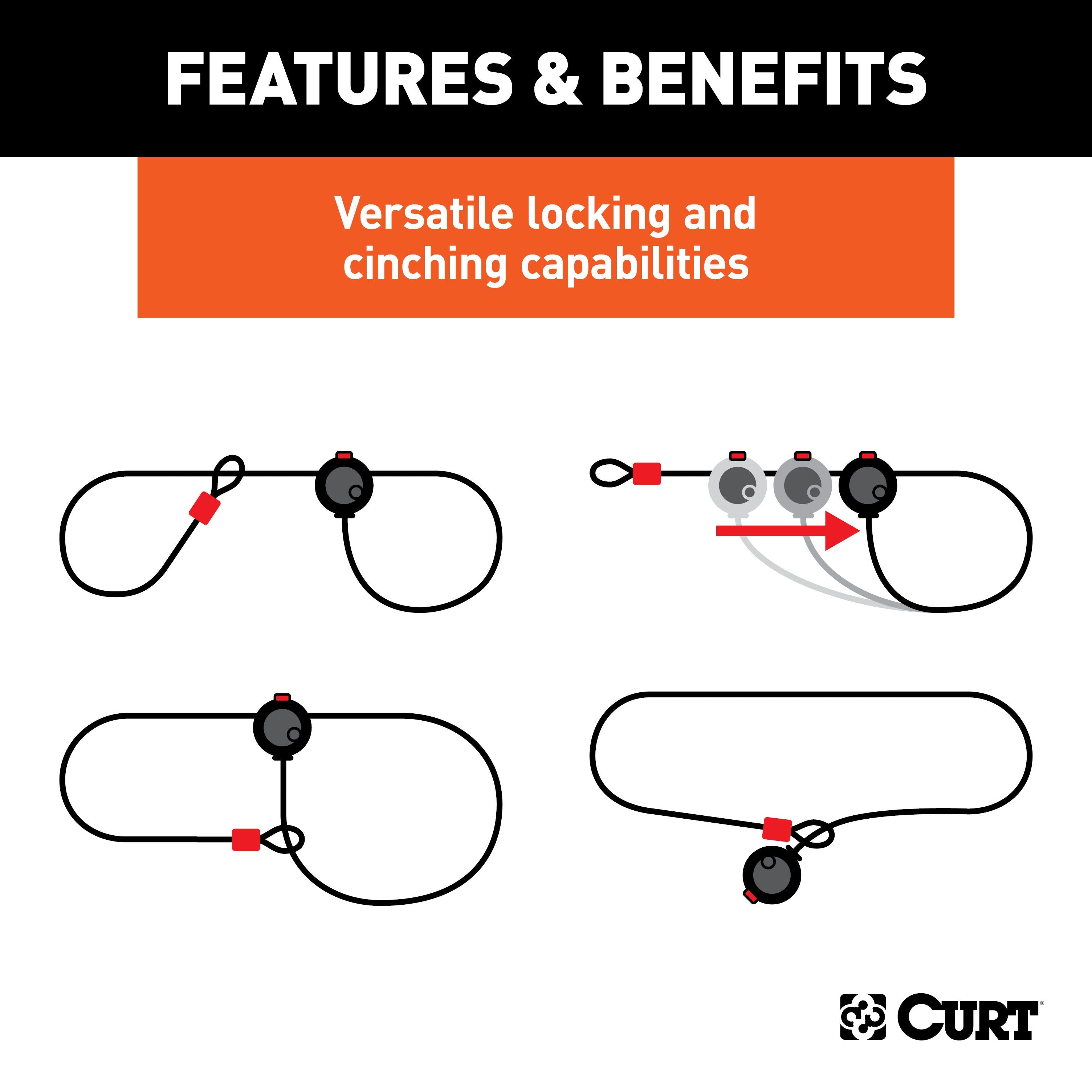 CURT 6-Foot Bike Cable Lock Model 23666