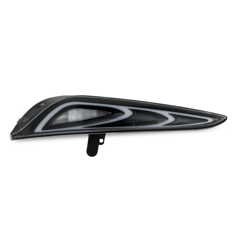 AlphaRex LUXX-Series FT-1 Style LED tail light for 20-24 Toyota Supra in black, featuring a sleek design and modern illumination.