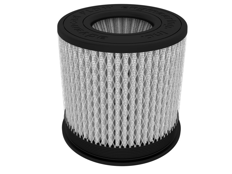 Inverted air filter designed for AFE Momentum Intake, featuring a cylindrical shape with a durable mesh design for optimal airflow.