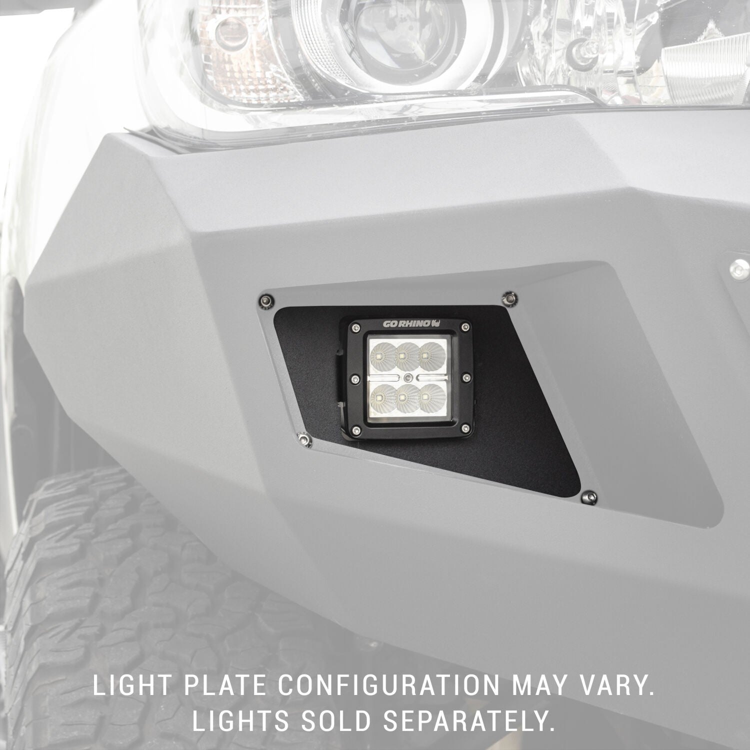 BR5/BR10 Front Light Plates (3x3 Flush Mount) Textured Black 2010-2010 Dodge Ram 2500/3500 2011-2016 Ford F-250/F-350 Go Rhino