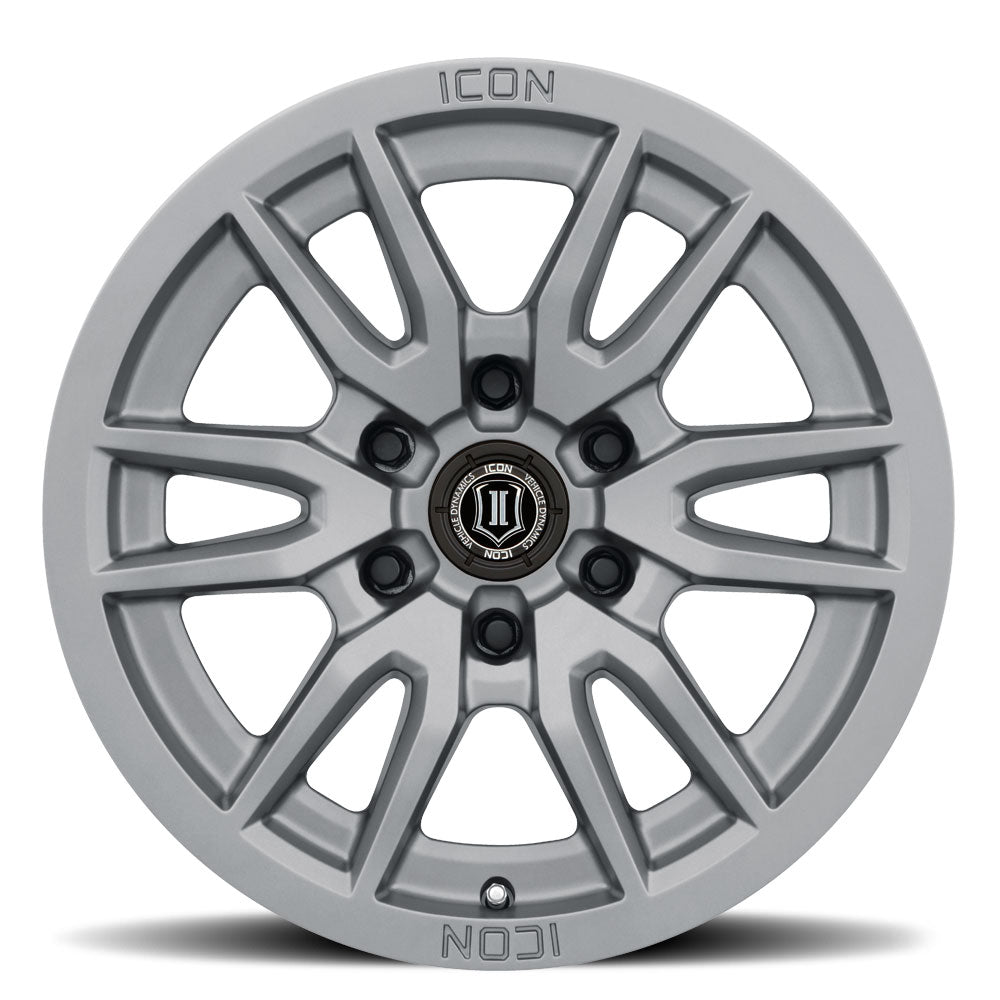 Vector 6 17 X 8.5 / 6 X 120 / 0MM / 4.75 Inch Back Space Titanium, ICON Alloys