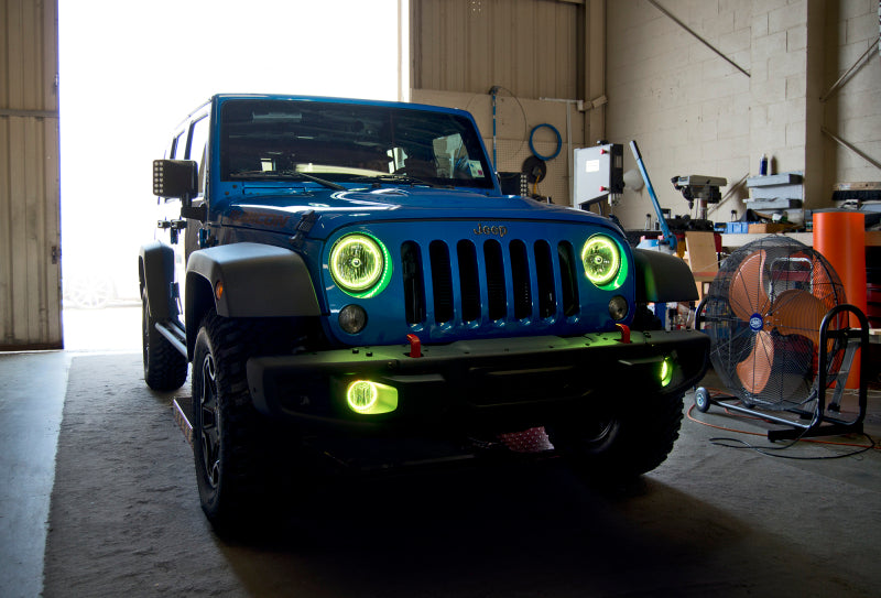 Oracle Jeep Wrangler JK 07-17 LED Waterproof Halo Kit - ColorSHIFT w/ Simple Controller