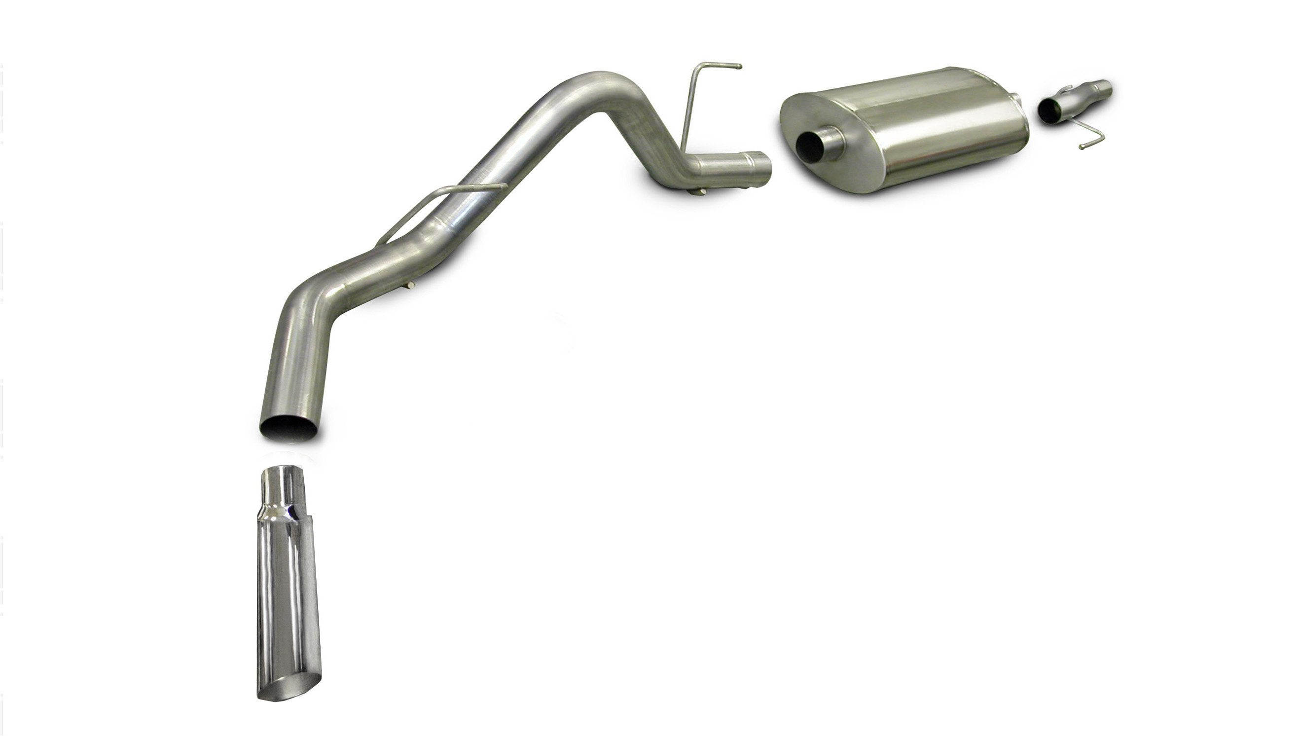 3.0 Inch Cat-Back Sport Single Side Exit Exhaust 4.0 Inch Slash Cut Polished Tip 09-10 Ford F150 4.6L/5.4L V8 w/ 126 Inch/145 Inch/157 Inch Wheelbase Stainless Steel dB by Corsa Performance