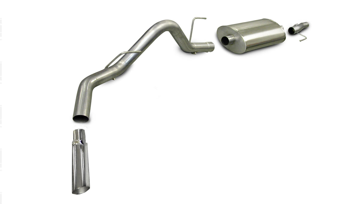 3.0 Inch Cat-Back Sport Single Side Exit Exhaust 4.0 Inch Slash Cut Polished Tip 06-08 Ford F150 SuperCrew w/6.5 Foot Bed 4.6L/5.4L V8 Stainless Steel dB by Corsa Performance