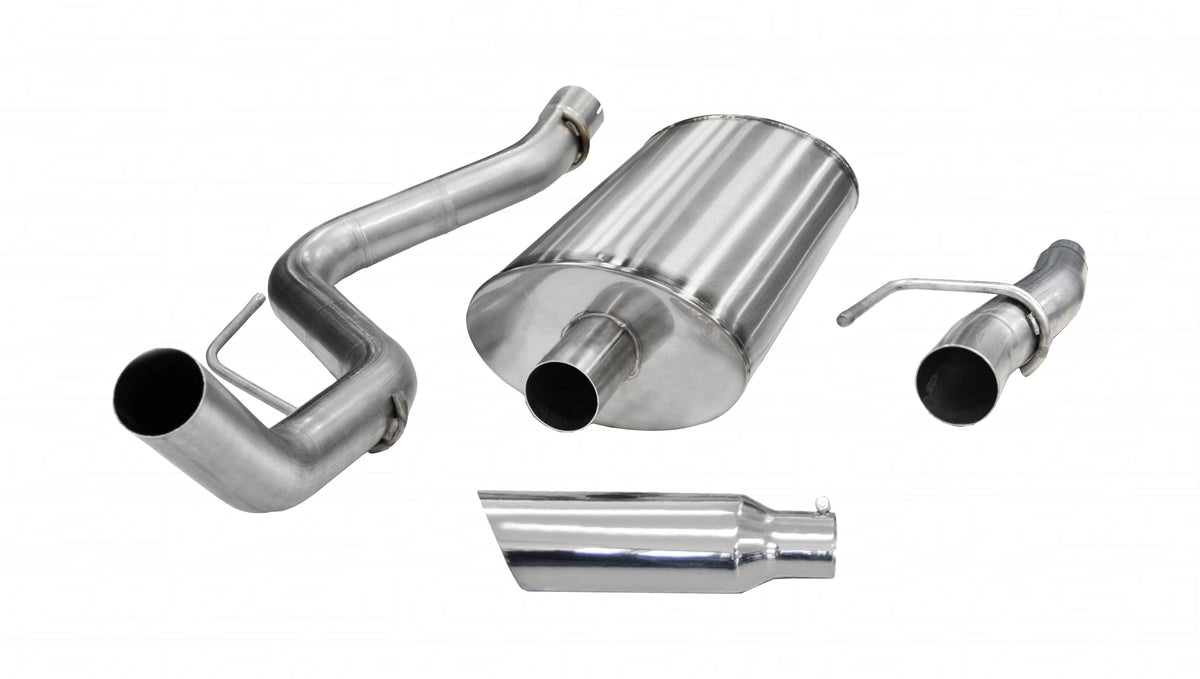 3.0 Inch Cat-Back Sport Single Side Exit Exhaust 4.0 Inch Slash Cut Polished Tip 11-14 Ford F150 6.2L V8 w/144.5/156.5 Inch WB Stainless Steel dB by Corsa Performance