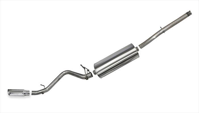 3.0 Inch Cat-Back Sport Single Side Exit Exhaust 4.0 Inch Slash Cut Polished Tip 14-Pres Silverado/Sierra 1500 Regular Cab/Long Bed 5.3L V8 133.0 Inch WB Stainless Steel dB by Corsa Performance