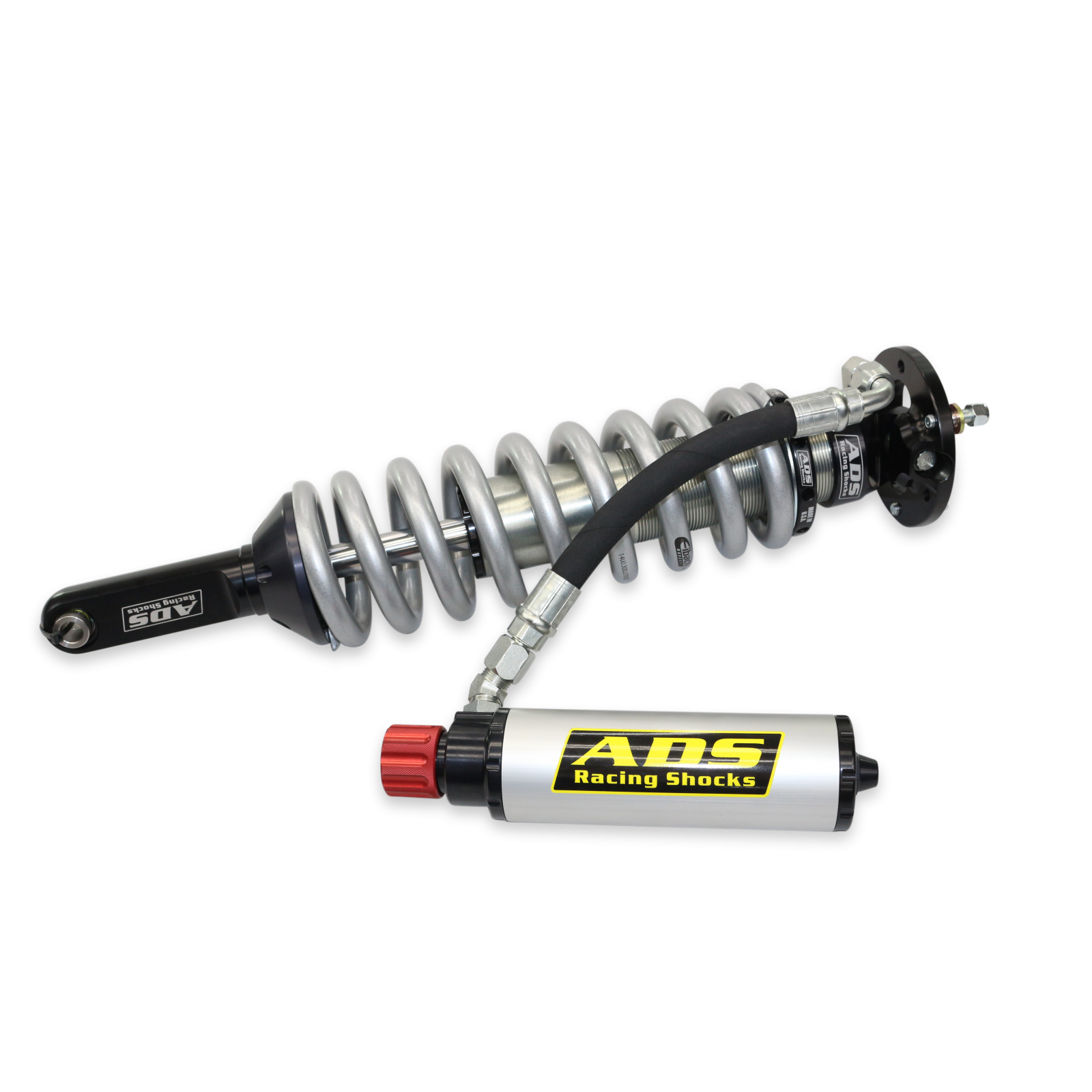 2005-2023 Toyota Tacoma Direct Fit 2.5 inch Adjustable Reservoir Race Coilovers Front 17.75 Inch Collapsed 22.394 Inch Extended Remote Reservoir With 600 (lb/in) Springs ADS Shocks
