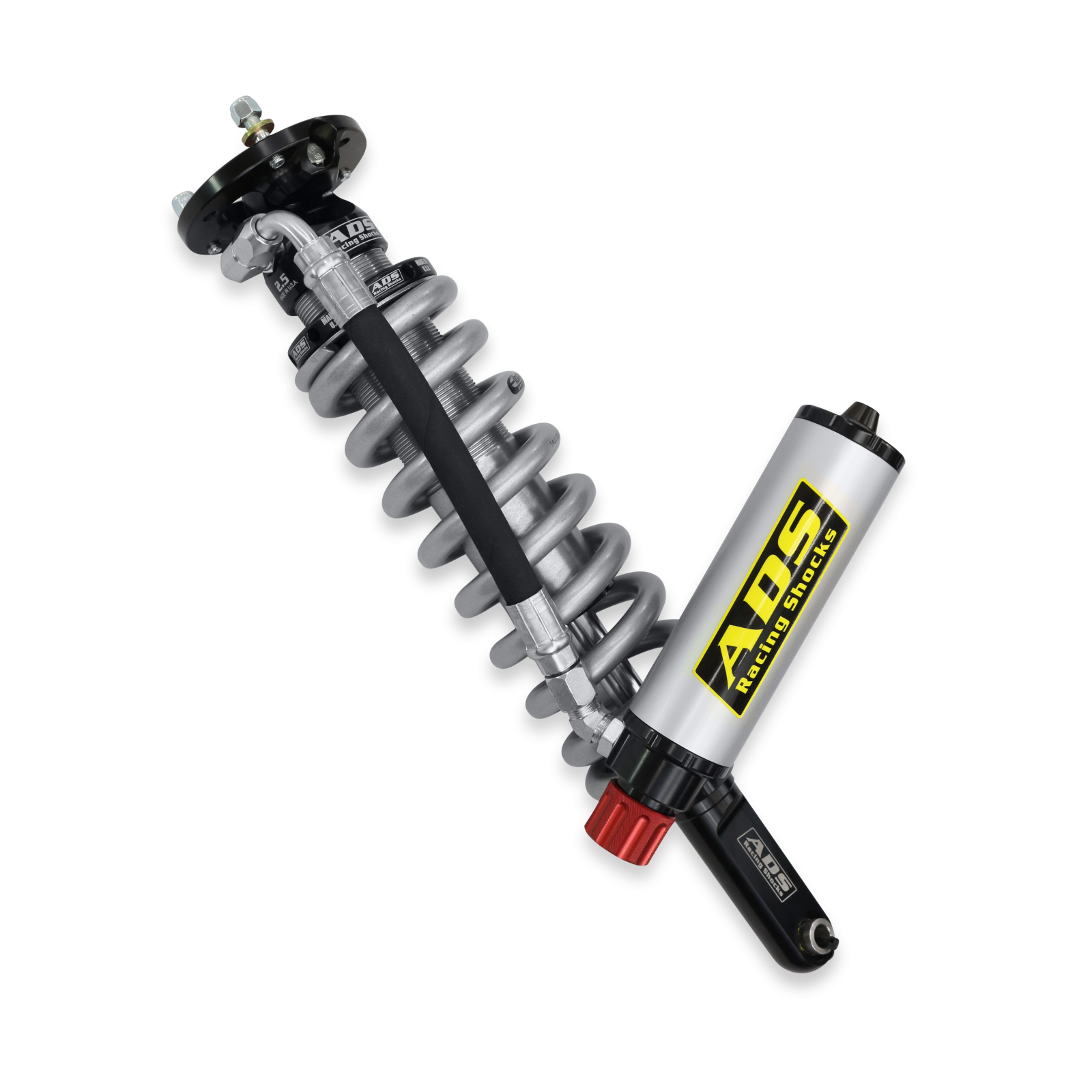 2005-2023 Toyota Tacoma Direct Fit 2.5 inch Adjustable Reservoir Race Coilovers Front 17.75 Inch Collapsed 22.394 Inch Extended Remote Reservoir With 650 (lb/in) Springs ADS Shocks