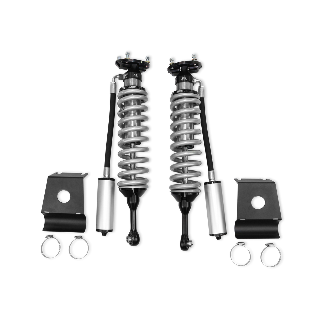 2007-2021 Toyota Tundra Direct Fit 2.5 inch Reservoir Race Coilovers Front 18.8 Inch Collapsed 25.819 Inch Extended Remote Reservoir With 700 (lb/in) Springs ADS Shocks