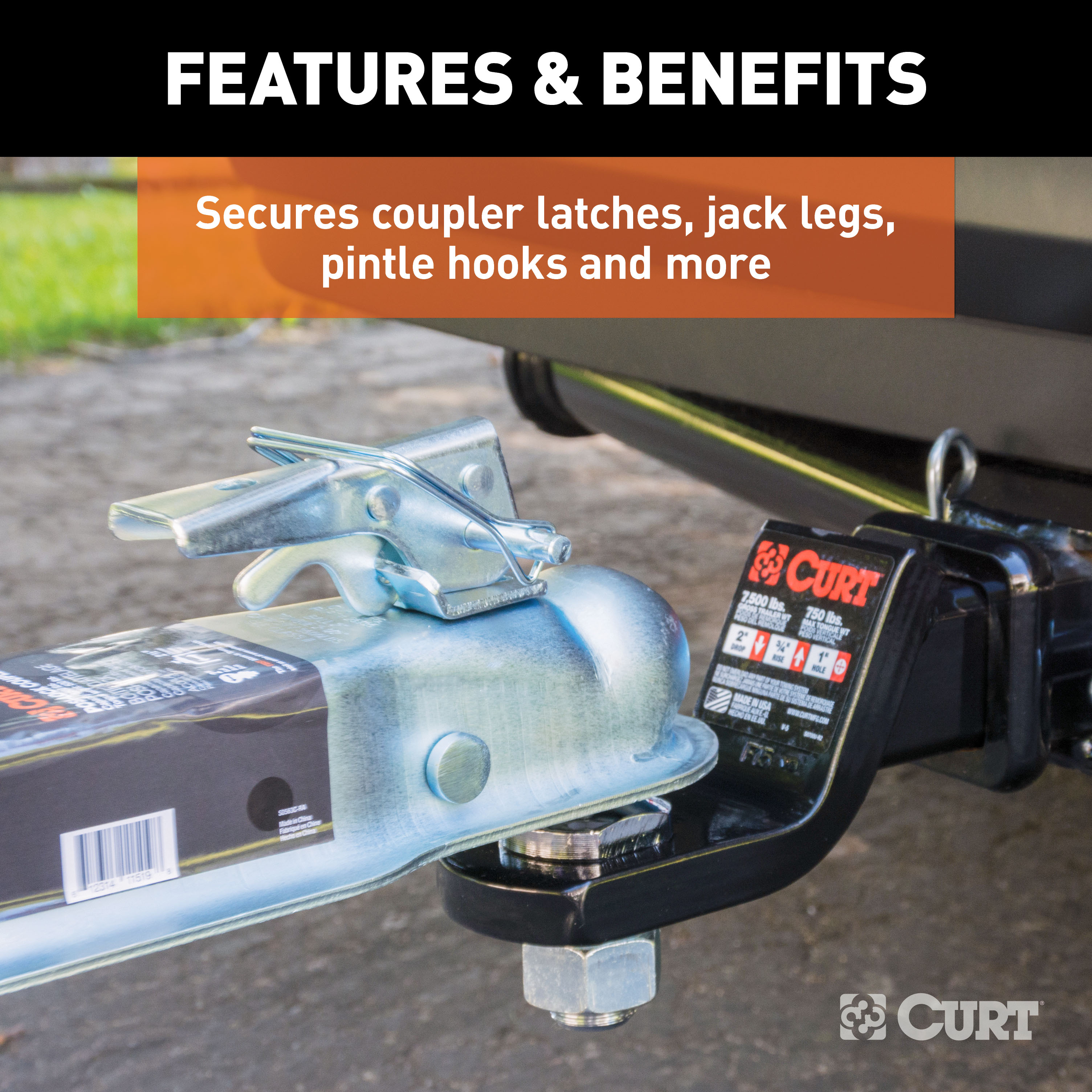 CURT Trailer Coupler Pin, 1/4-Inch Diameter x 2-3/4-Inch Long Model 25081